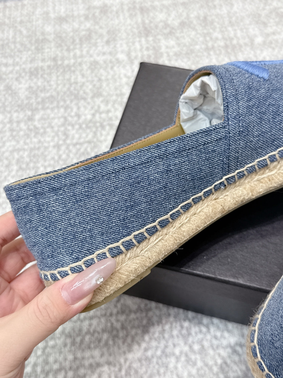 CC Espadrilles Black Blue Denim 653922