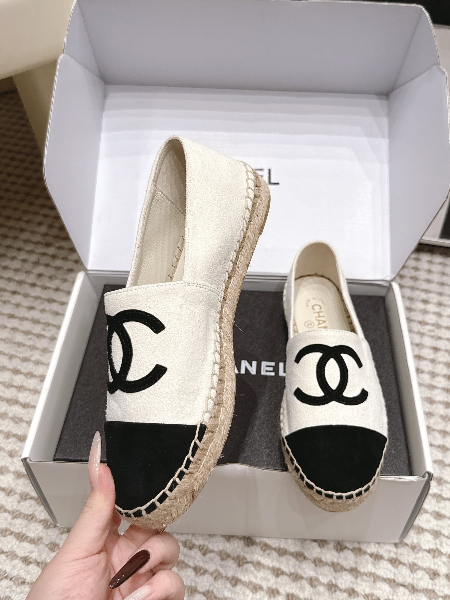 CC 26s Slip Ons White Black Suede