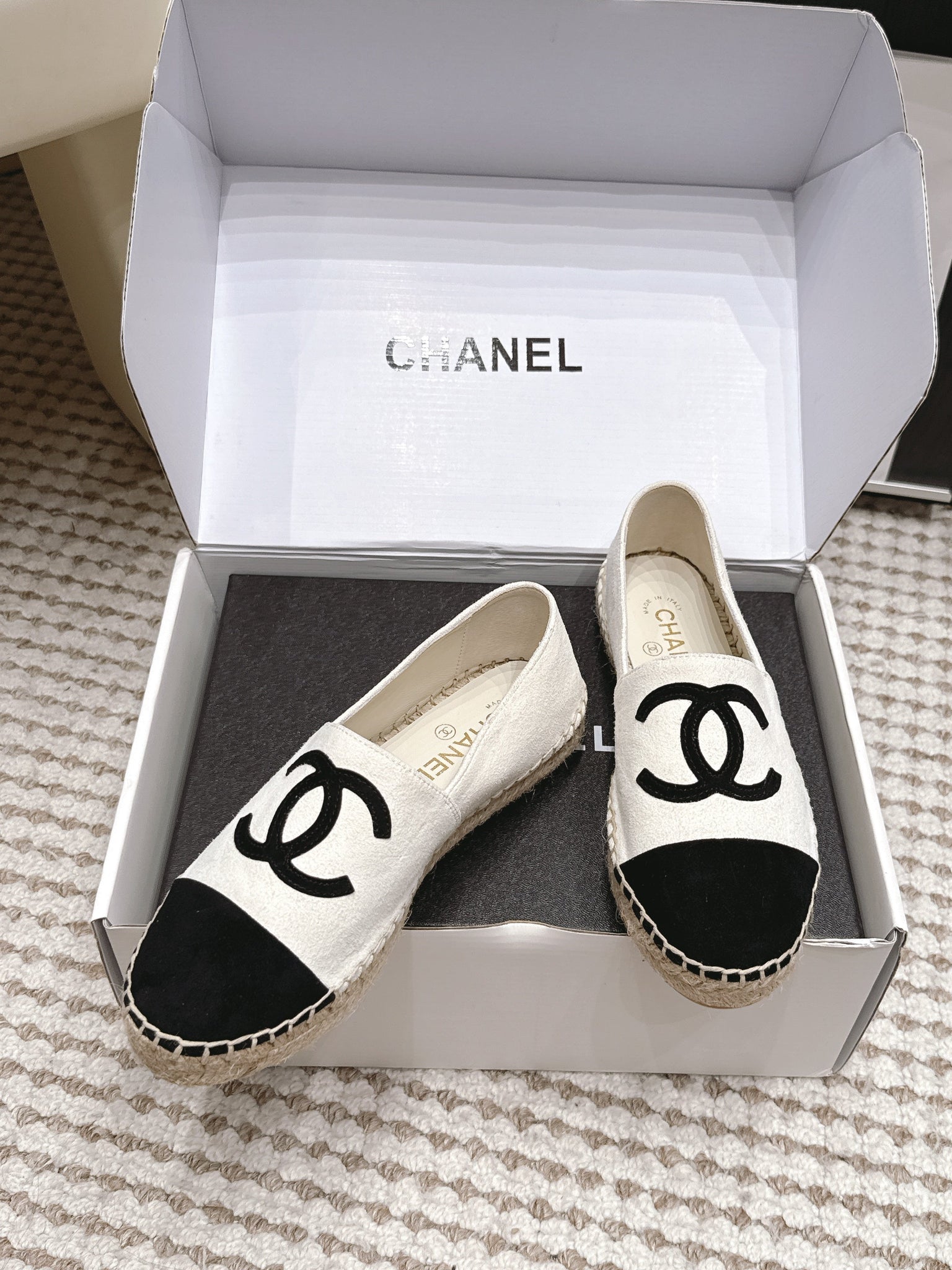 CC 26s Slip Ons White Black Suede