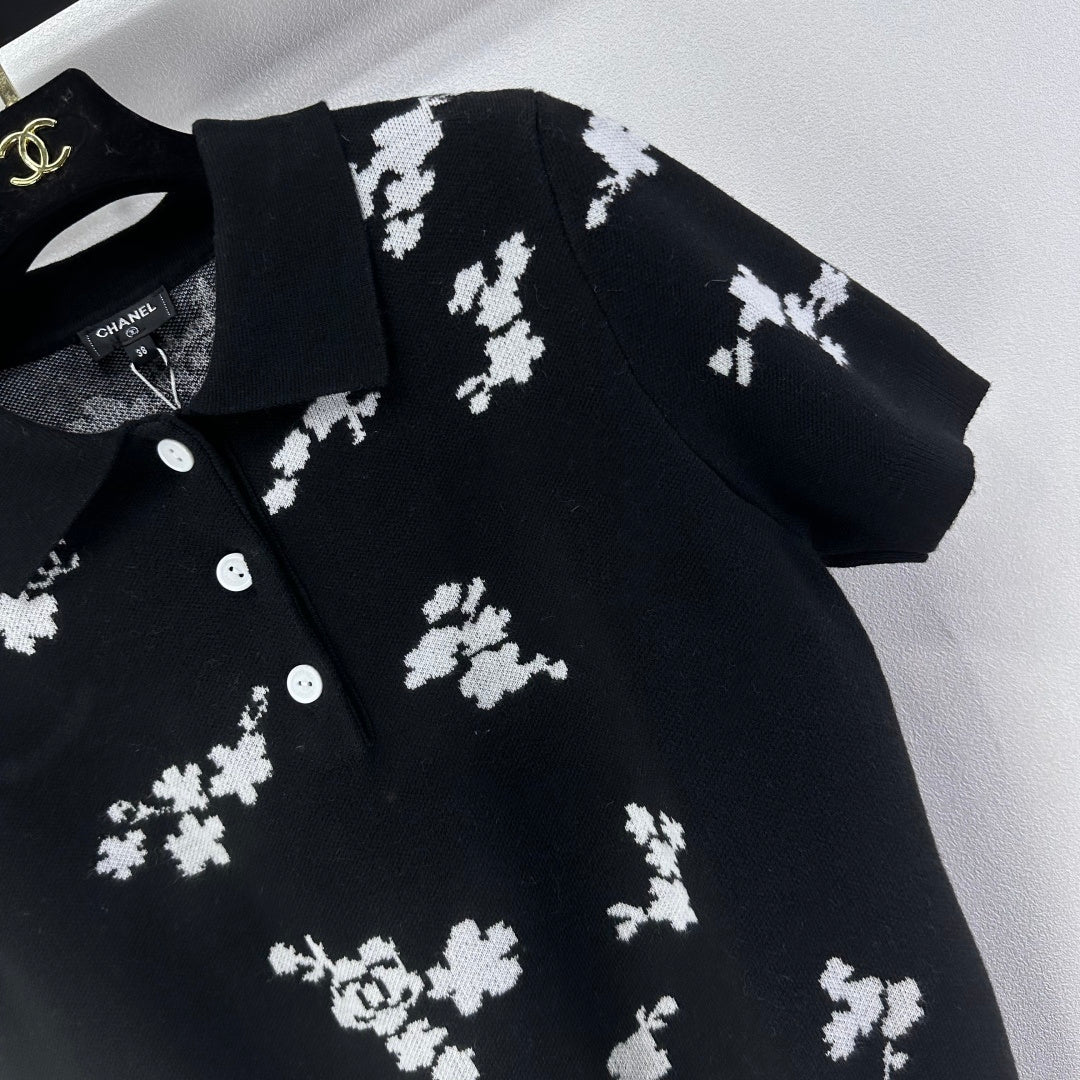 CC Polo Black & White Wool 346019