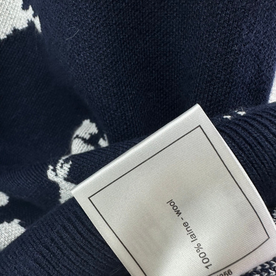 CC Polo Navy Blue & White Wool 346020
