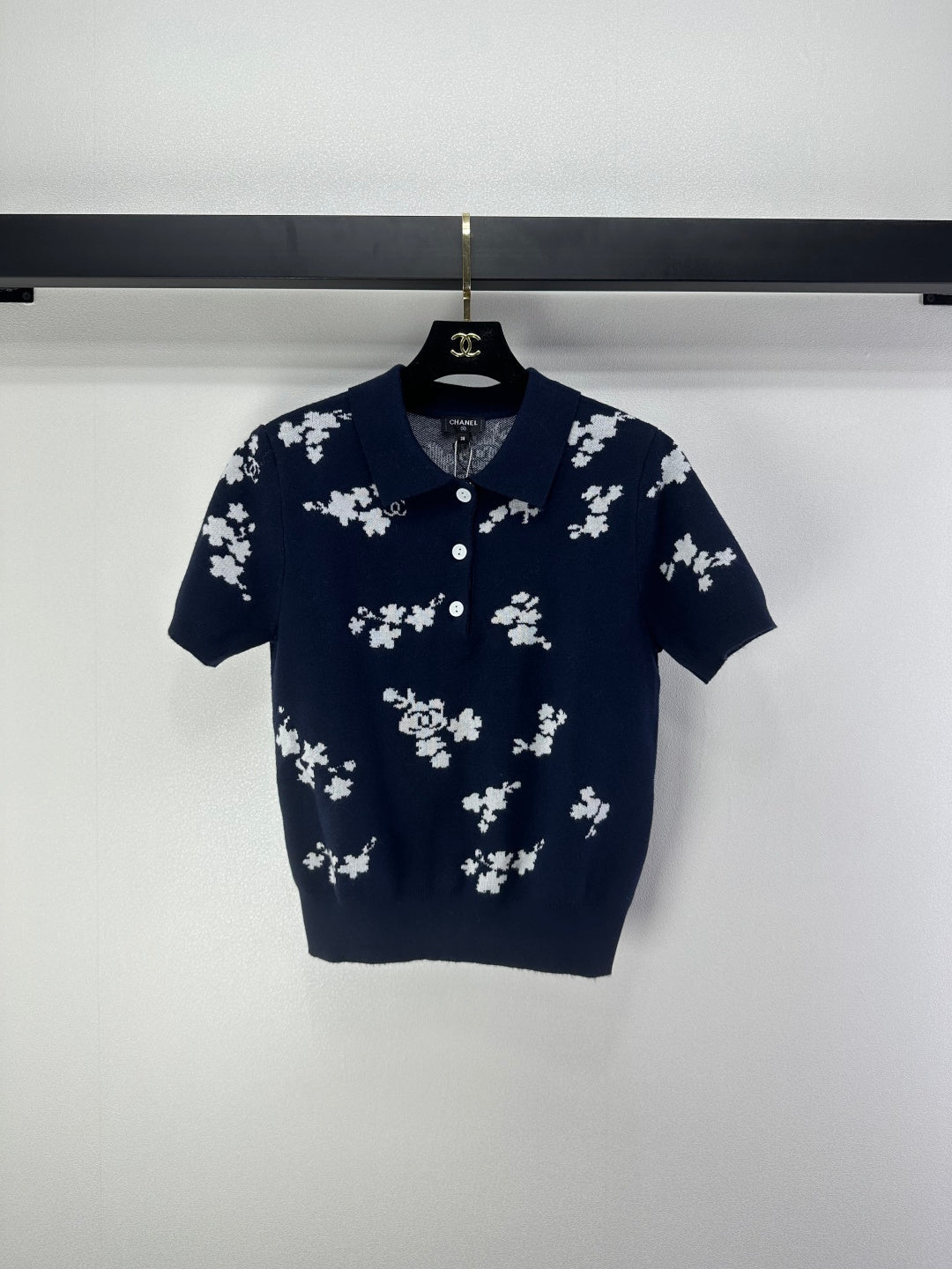 CC Polo Navy Blue & White Wool 346020
