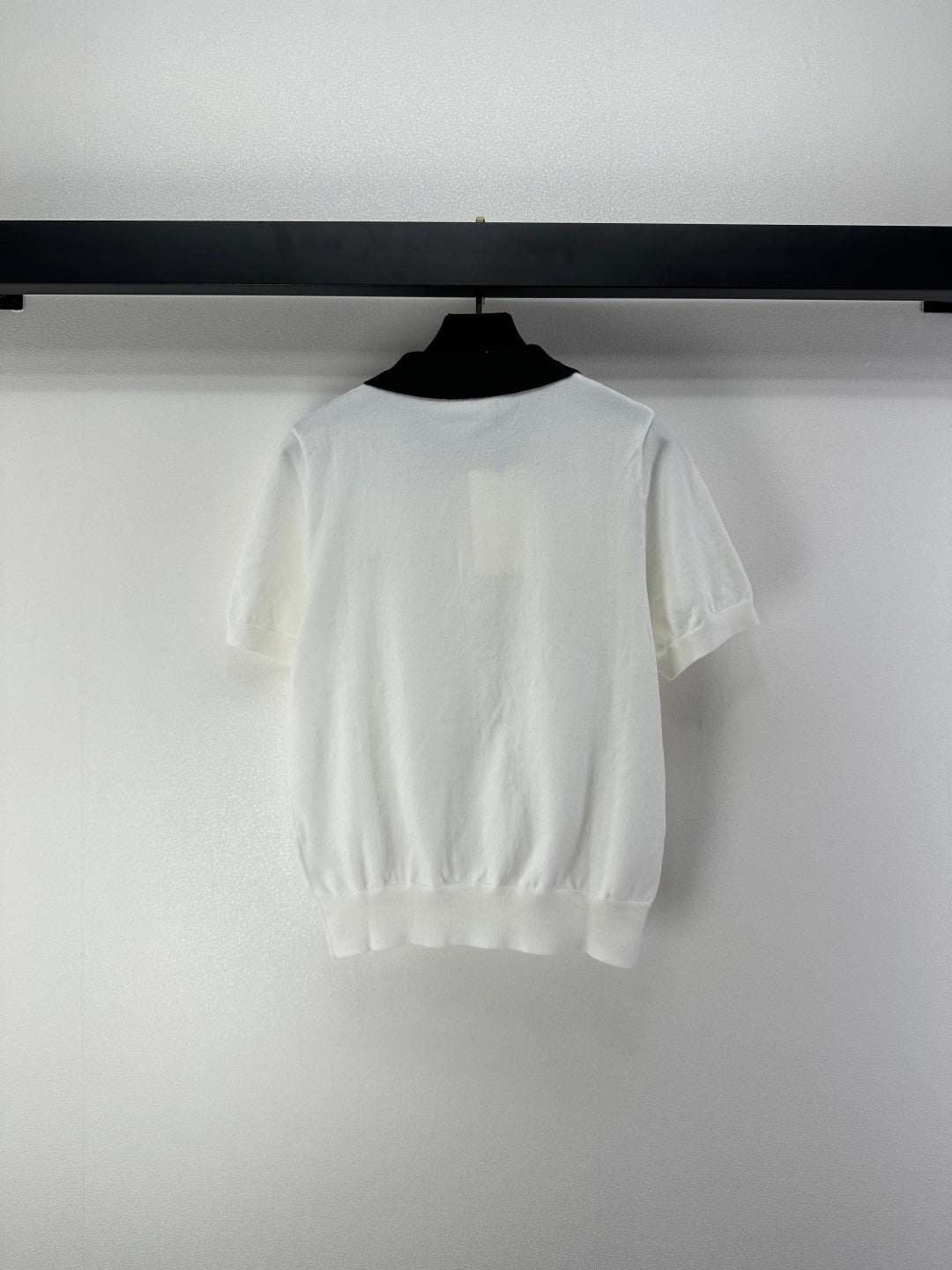 Celine Short-sleeved Polo Shirt White Cashmere Wool 349072