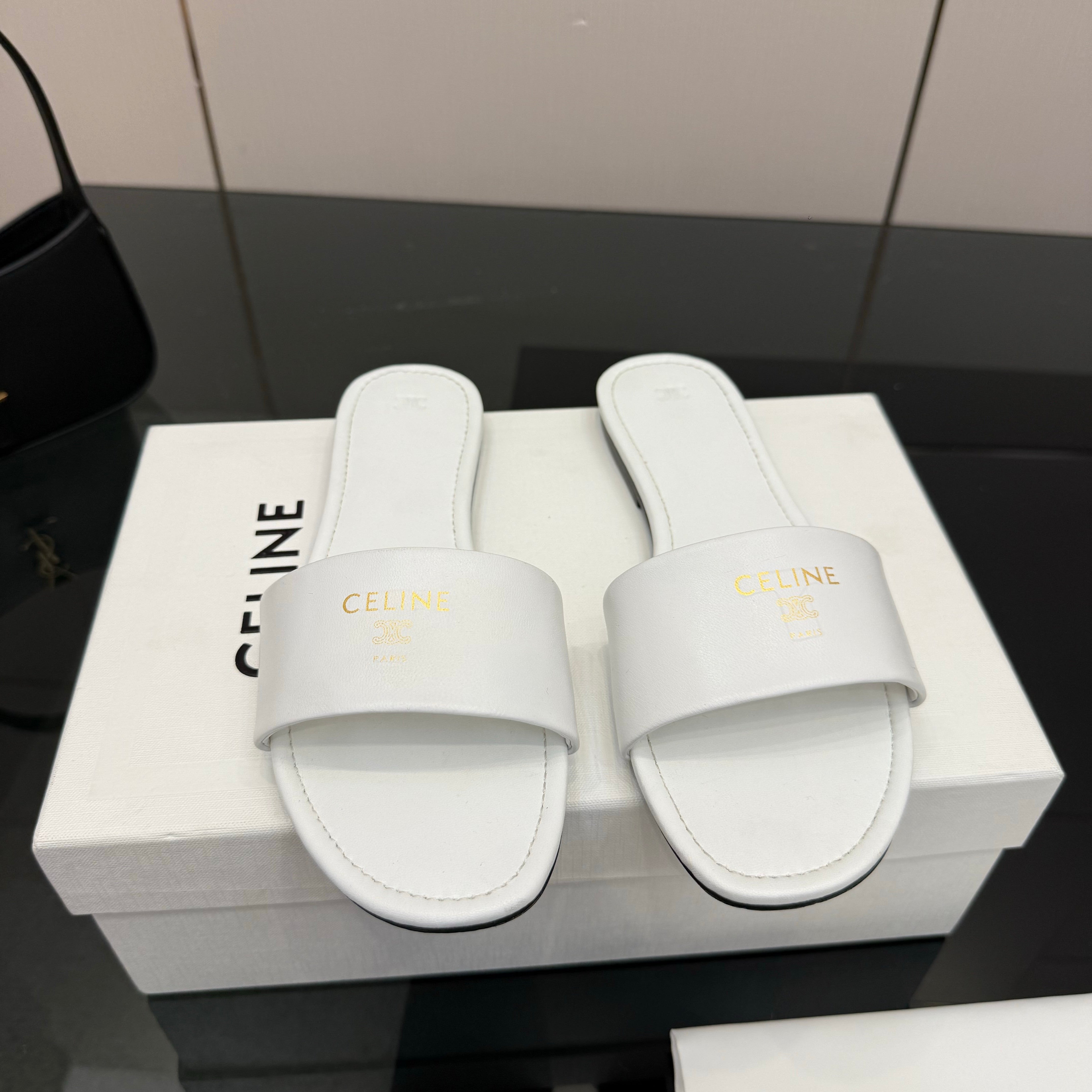 Celine Coast Mule White Calfskin 725653