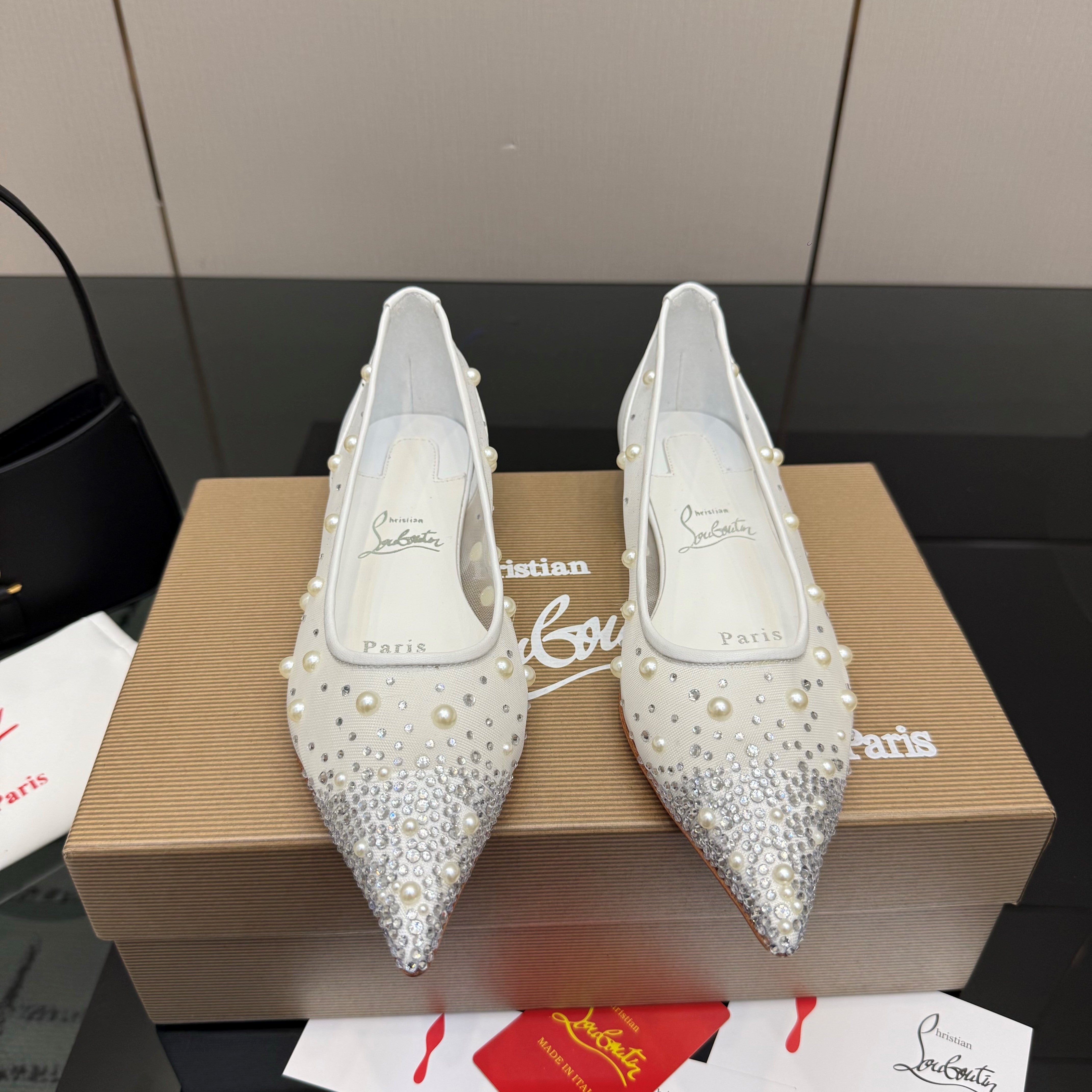 CL Degrastrassina Perla Ballet Flat White Mesh 828159