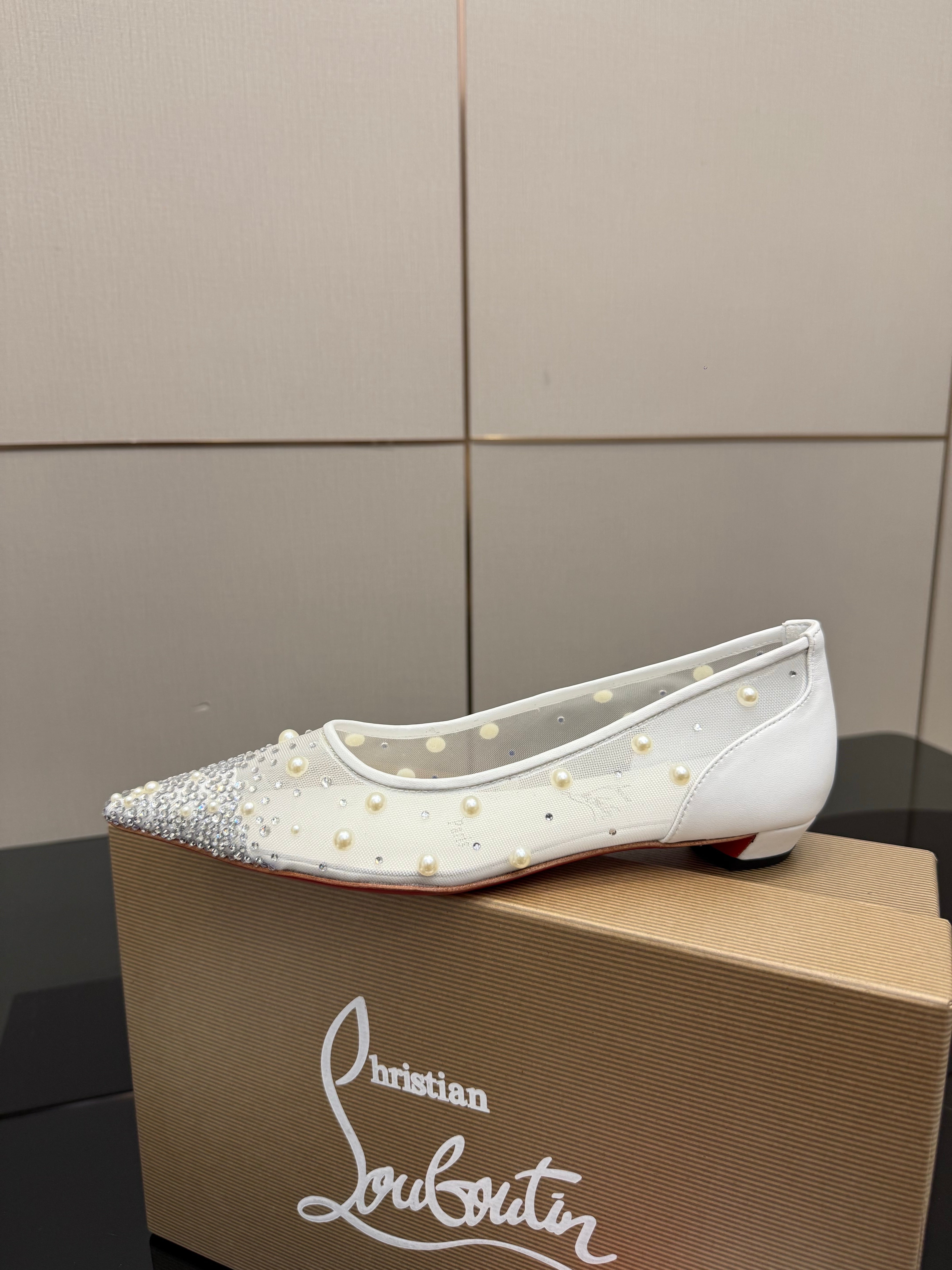 CL Degrastrassina Perla Ballet Flat White Mesh 828159