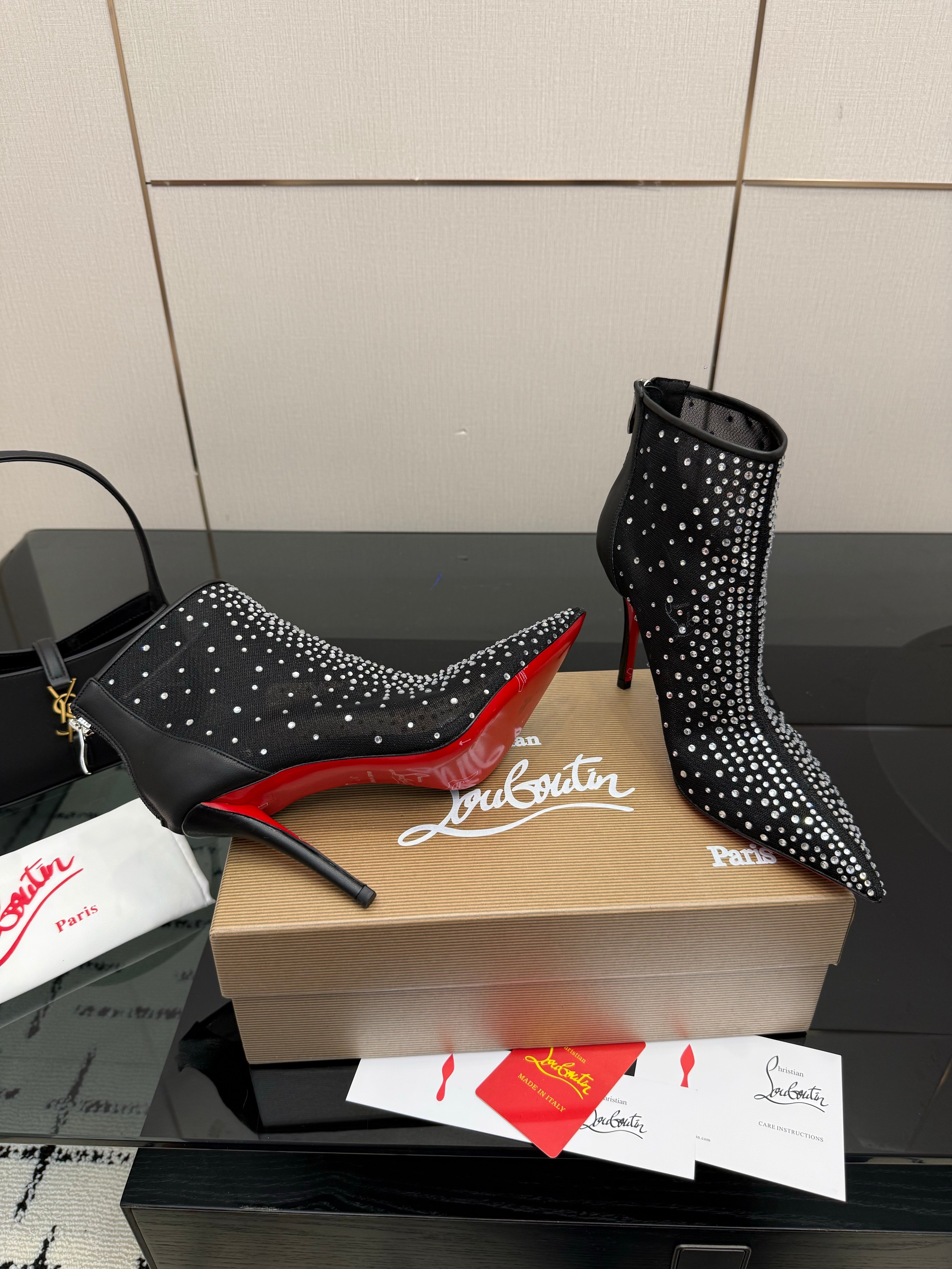 CL 26s Thea Ankle Boots 10cm Black Mesh 828170