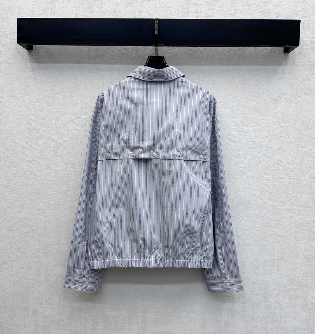 Miu Miu Jacket  Striped  Grey Cotton 341902