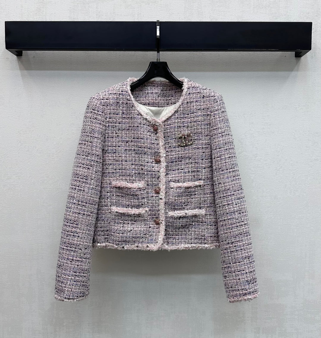 Chanel Classic Jacket Pink Tweed  341921