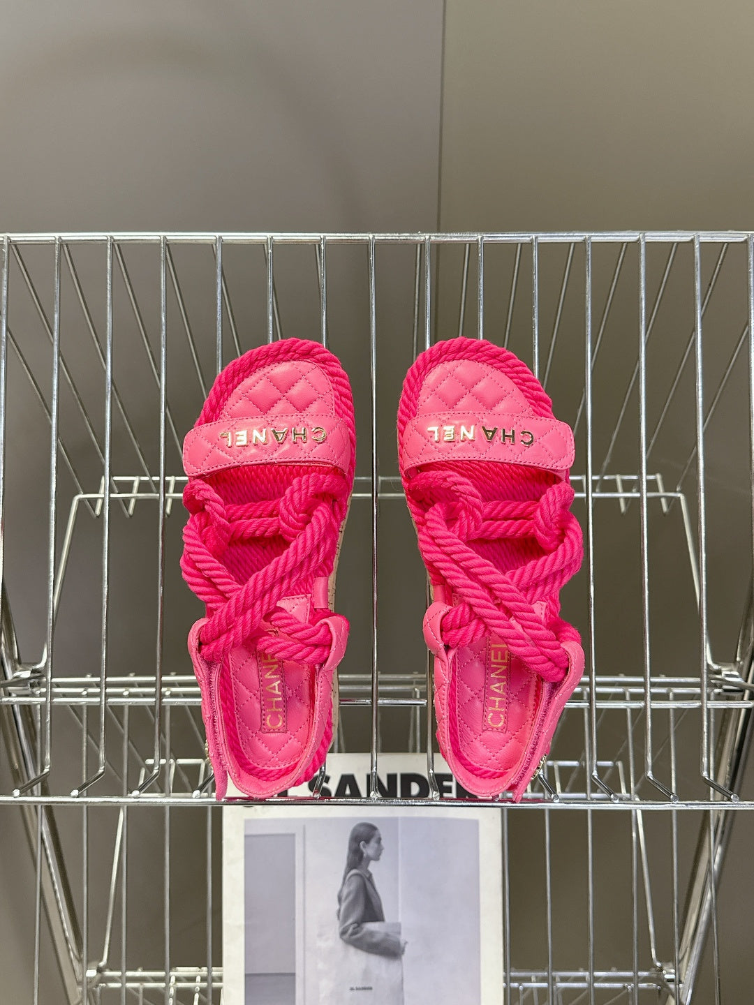 CC 2026 Sandal Pink Rope Calfskin 675897