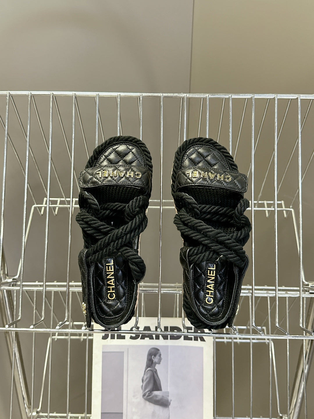 CC 2026 Sandal Black Rope Calfskin 675900