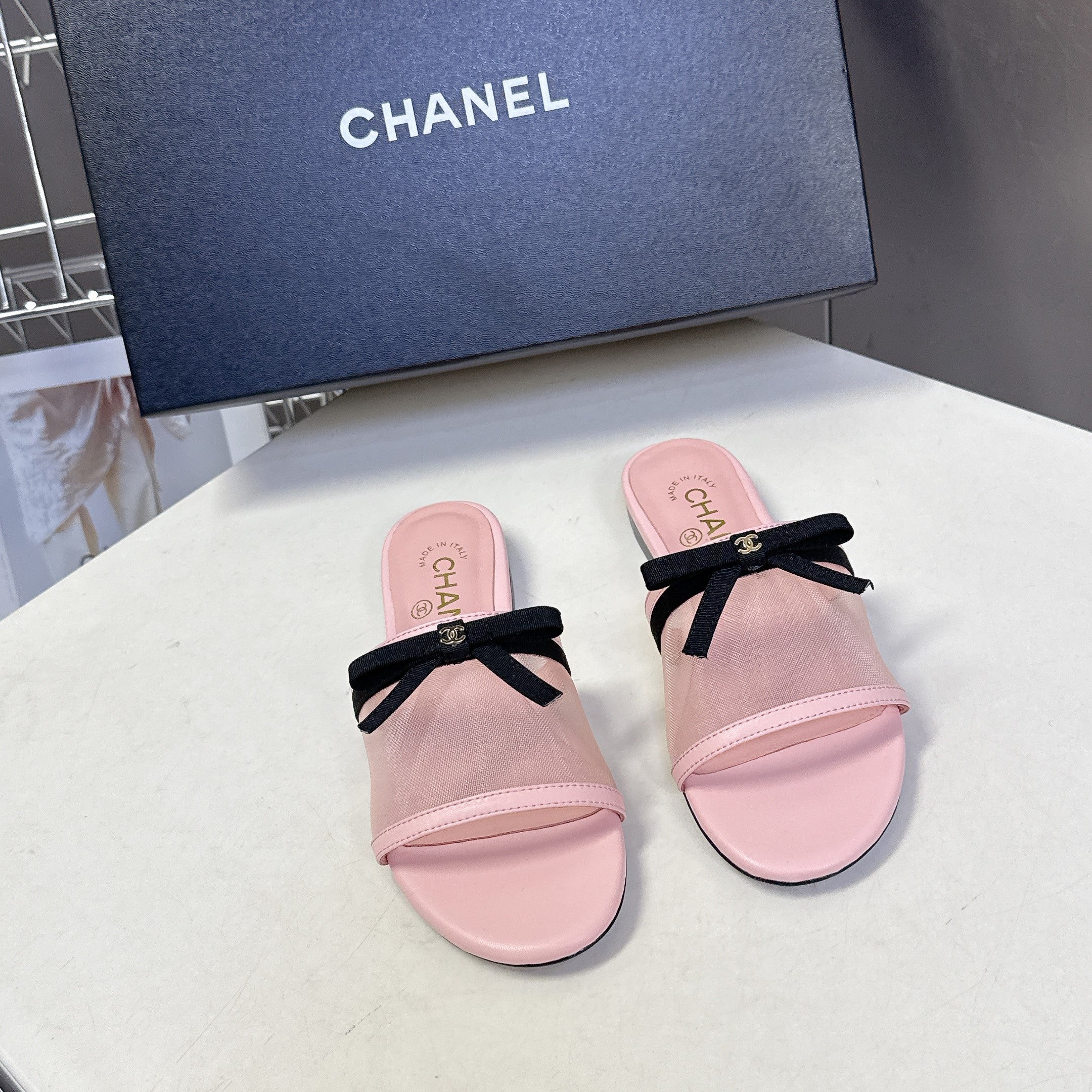 CC Spring Summer 2026 Mules Light Pink Mesh Lambskin 635501