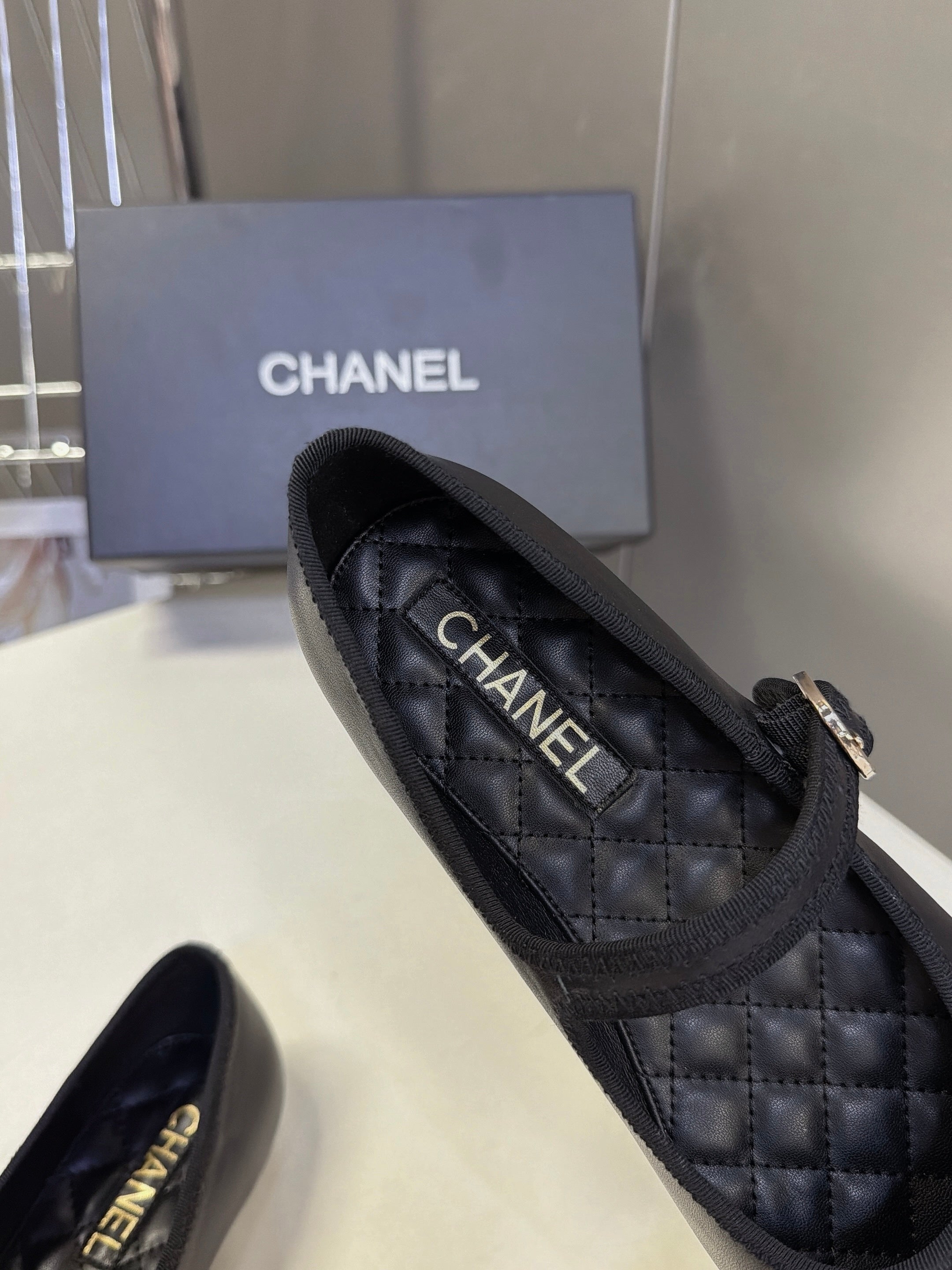 CC 26s Ballet Flats Black Quilted Lamskin 947973