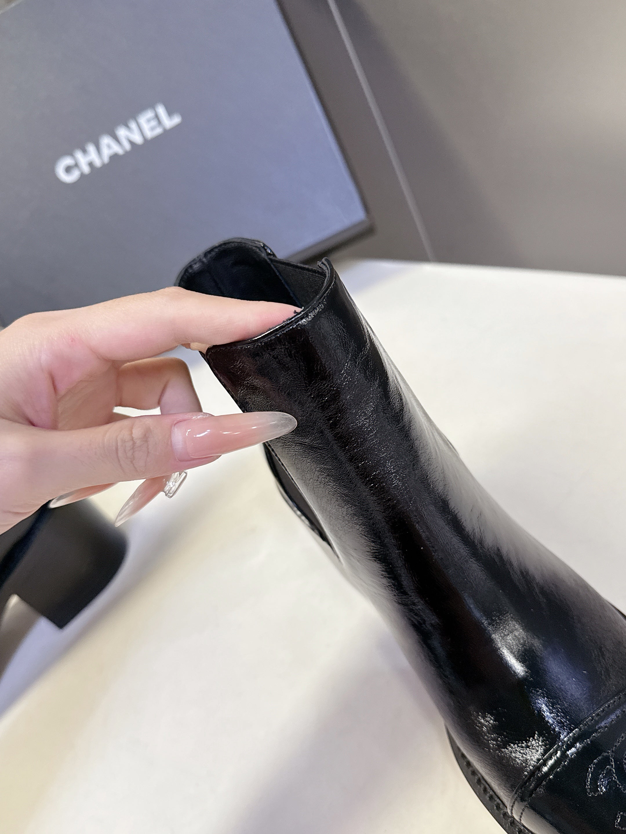 CC 26s Ankle Boots Black Glossy Lambskin 948059