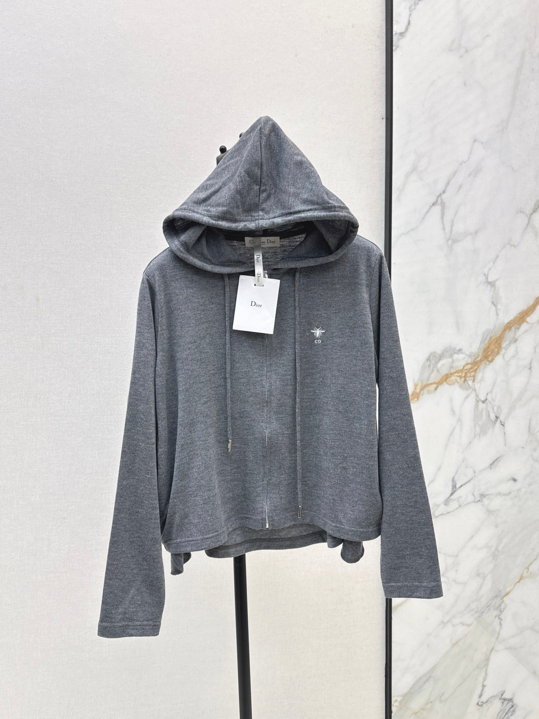 CD 25 Drawstring Hoodie Cotton And Stretch Wool