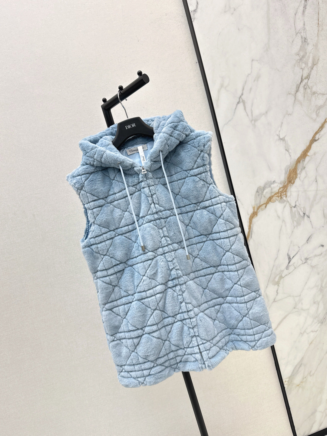 CD 25 Hooded Vest Could Blue Viscose