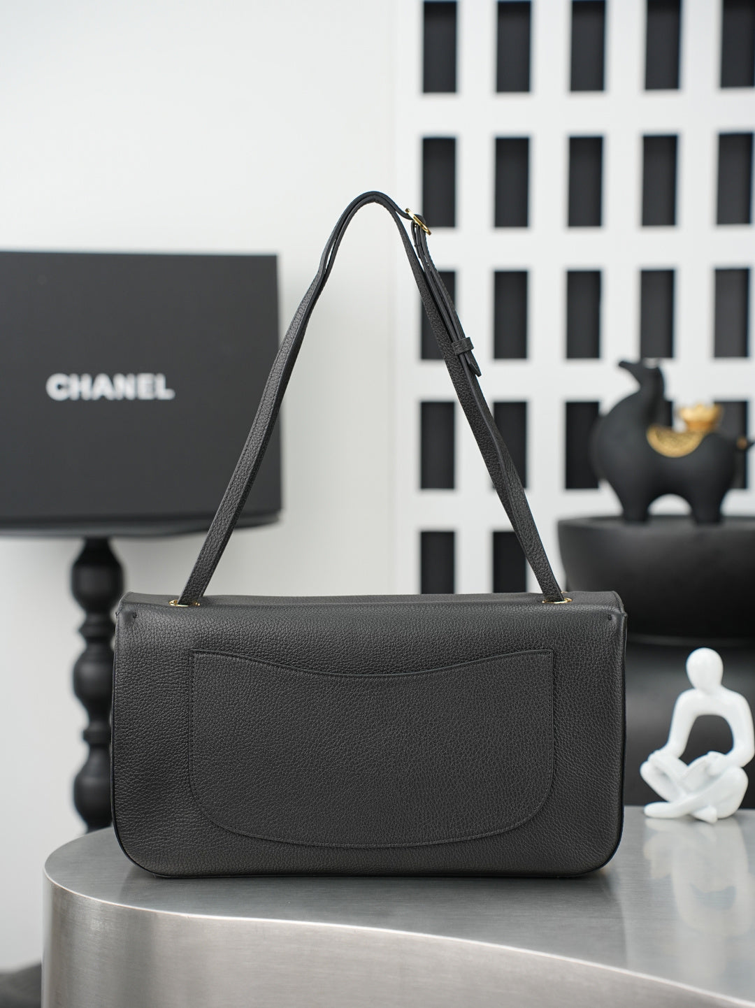 CC 26s Maxi Flap Bag 32cm Black Calfskin GHW