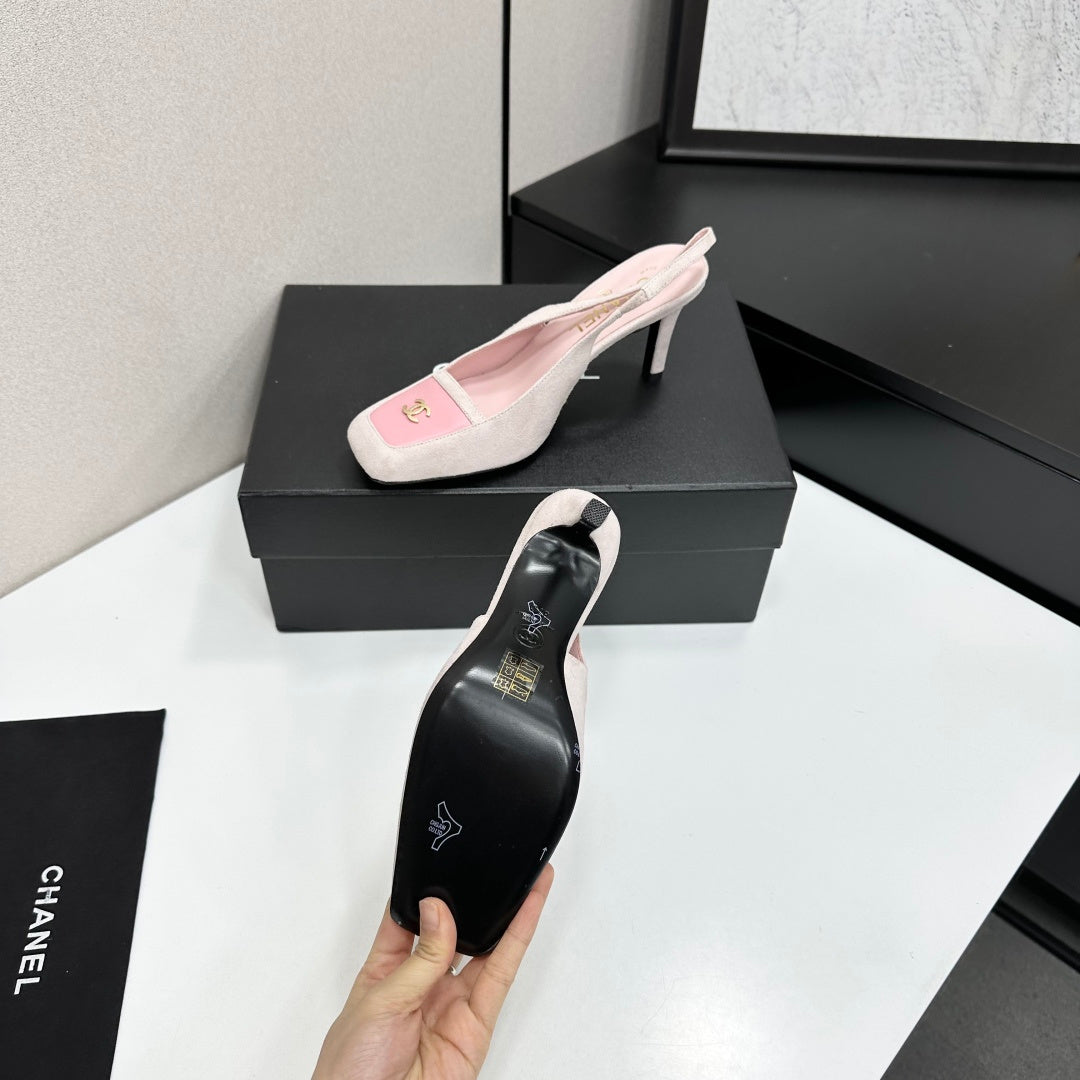 CC Block Slingback Light Pink Suede 743248