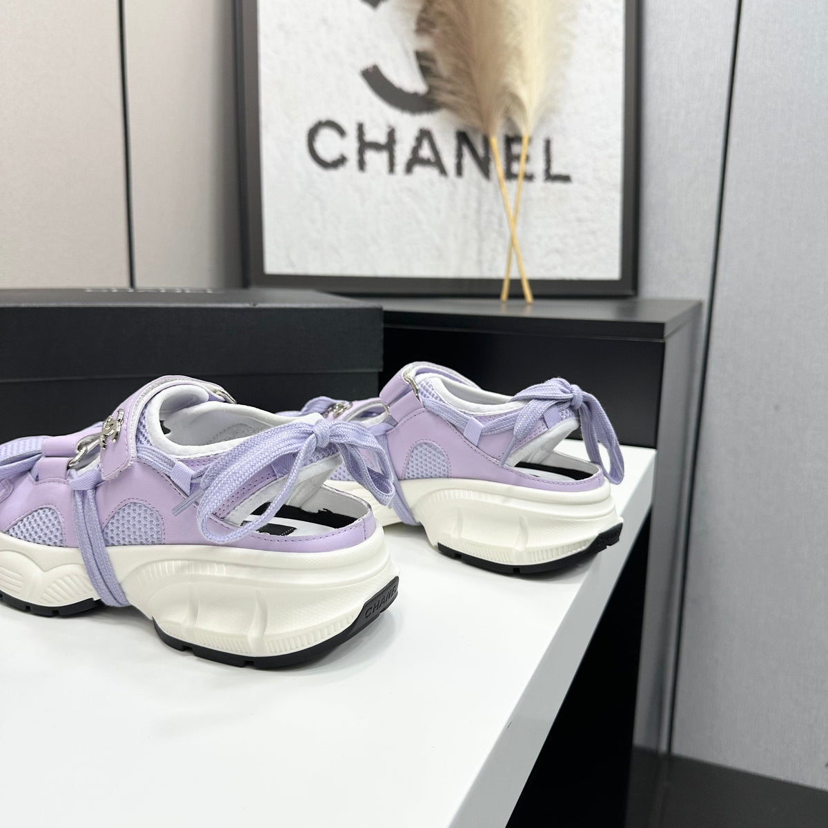 CC 26s Strappy Sneakers Purple Fabric Calfskin 135669