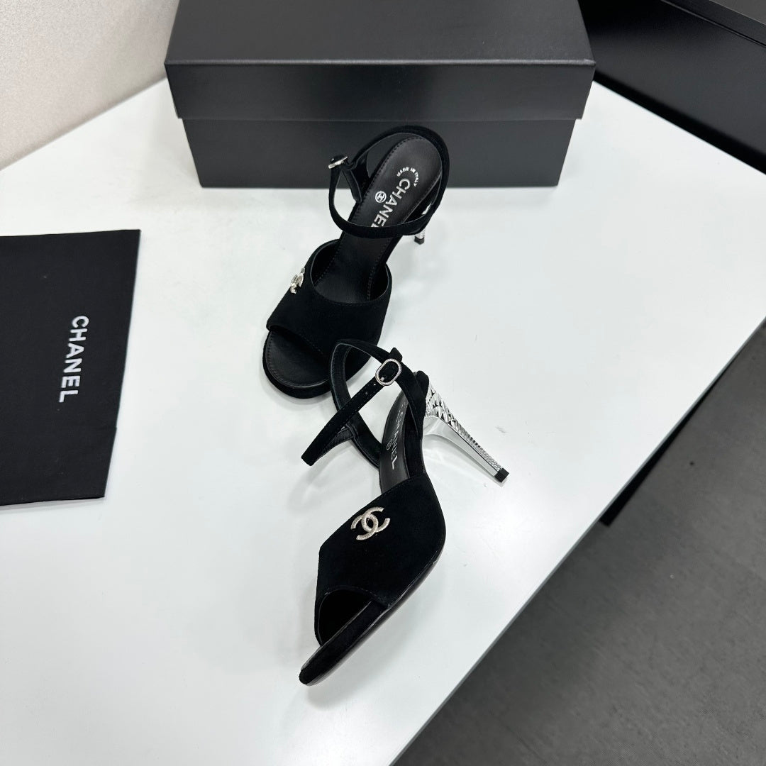 CC 26s Heeled Sandals Black Suede 925712