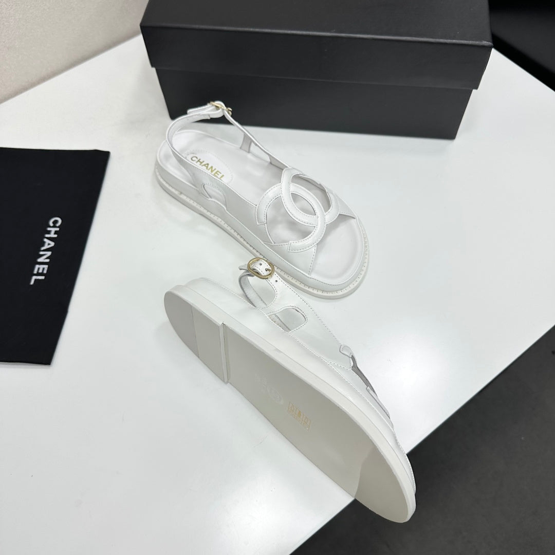 CC 26 Dad Sandals White Lambskin