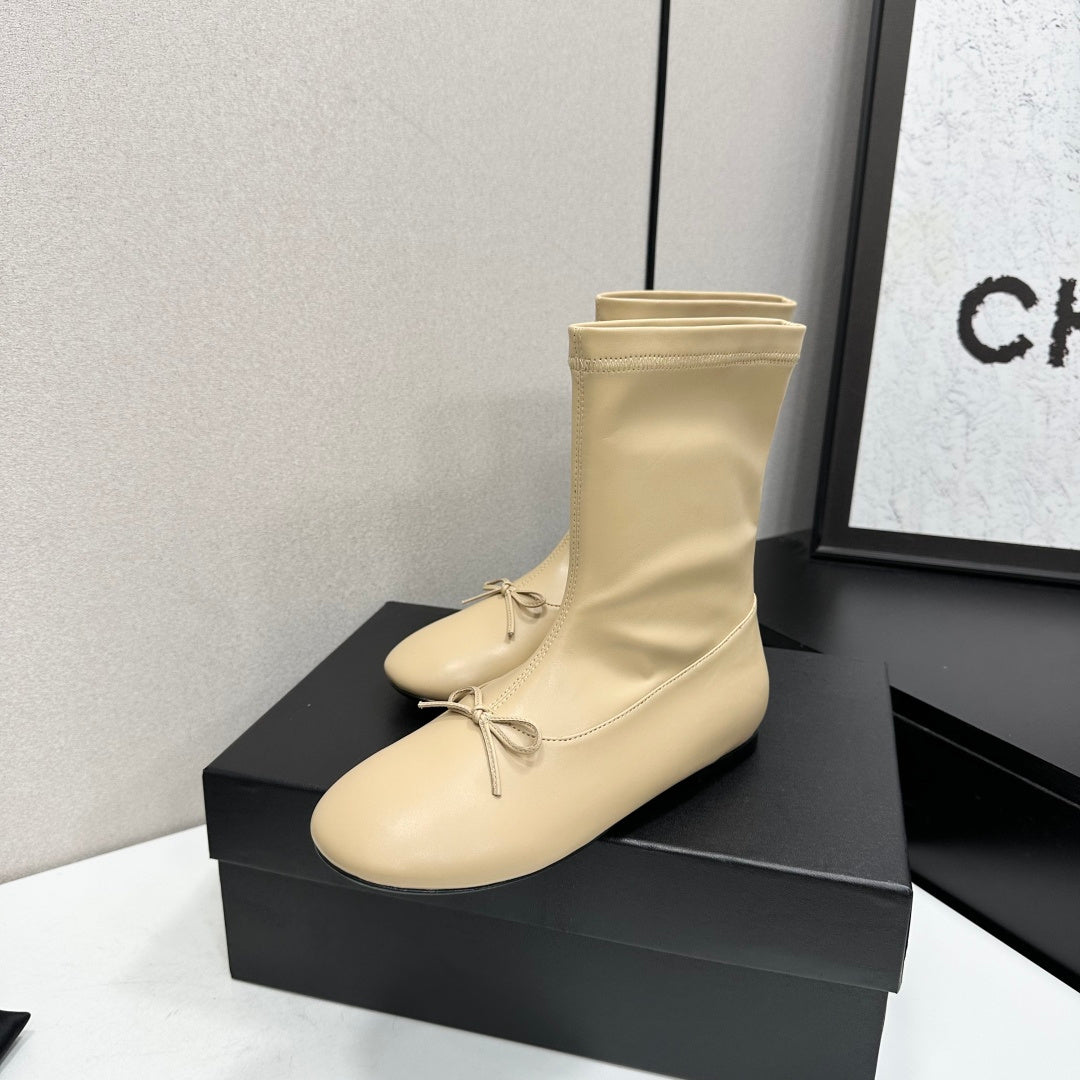 CC 26s Ballet Boot Flat Beige Leather 145997