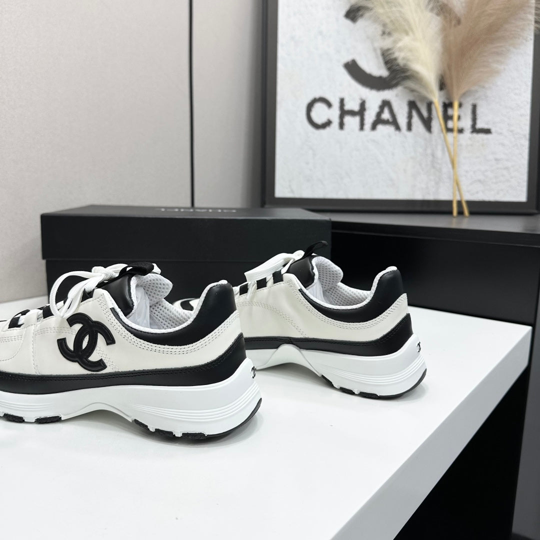 CC 26s Colorblock Platform Sneakers White Black Leather 145702