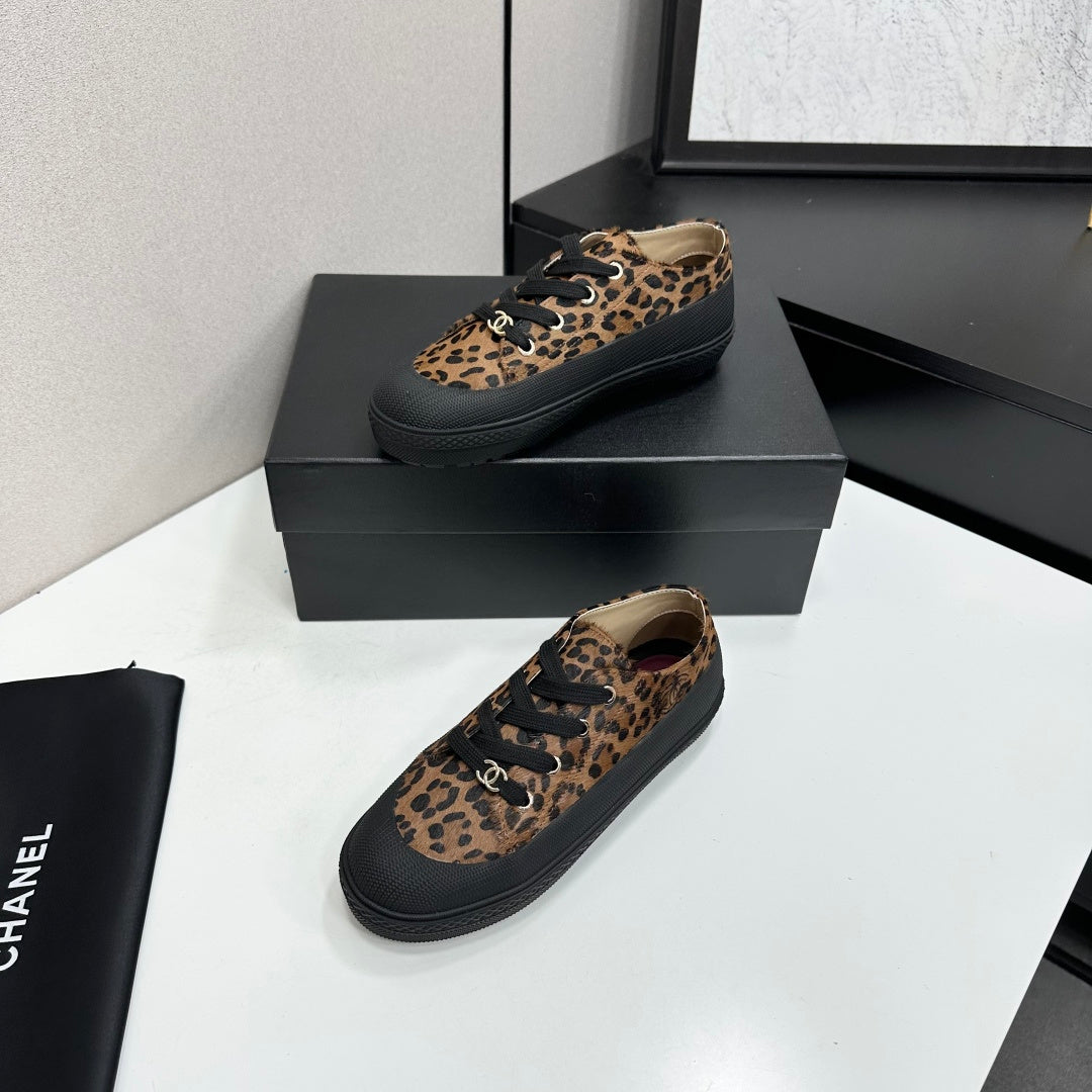 CC 26s Leopard Platform Sneakers Brown Black Pony Hair 145707