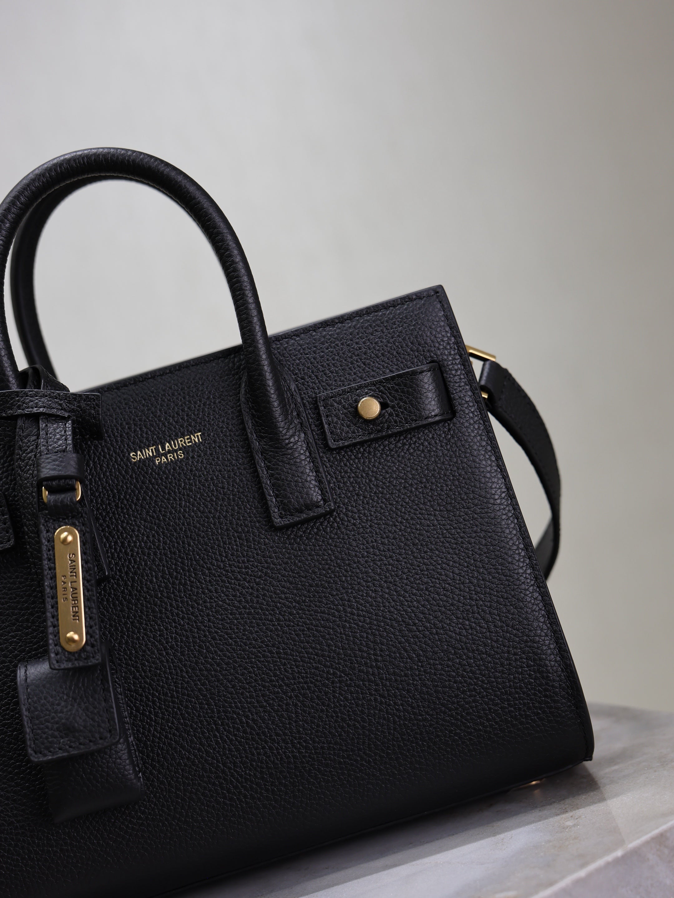 YSL Sac De Jour Nano 22cm Black Grain Cowhide GHW