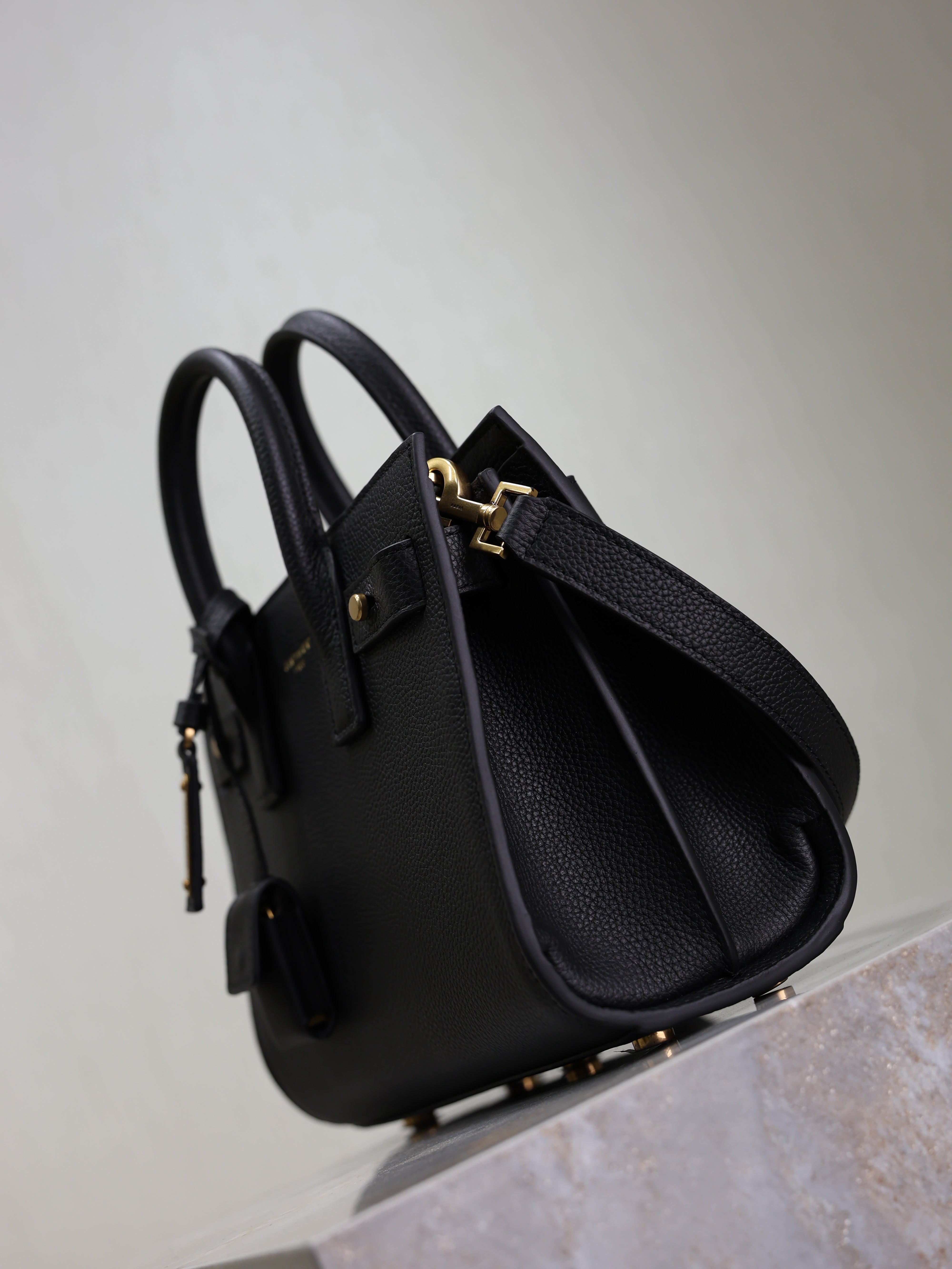 YSL Sac De Jour Nano 22cm Black Grain Cowhide GHW