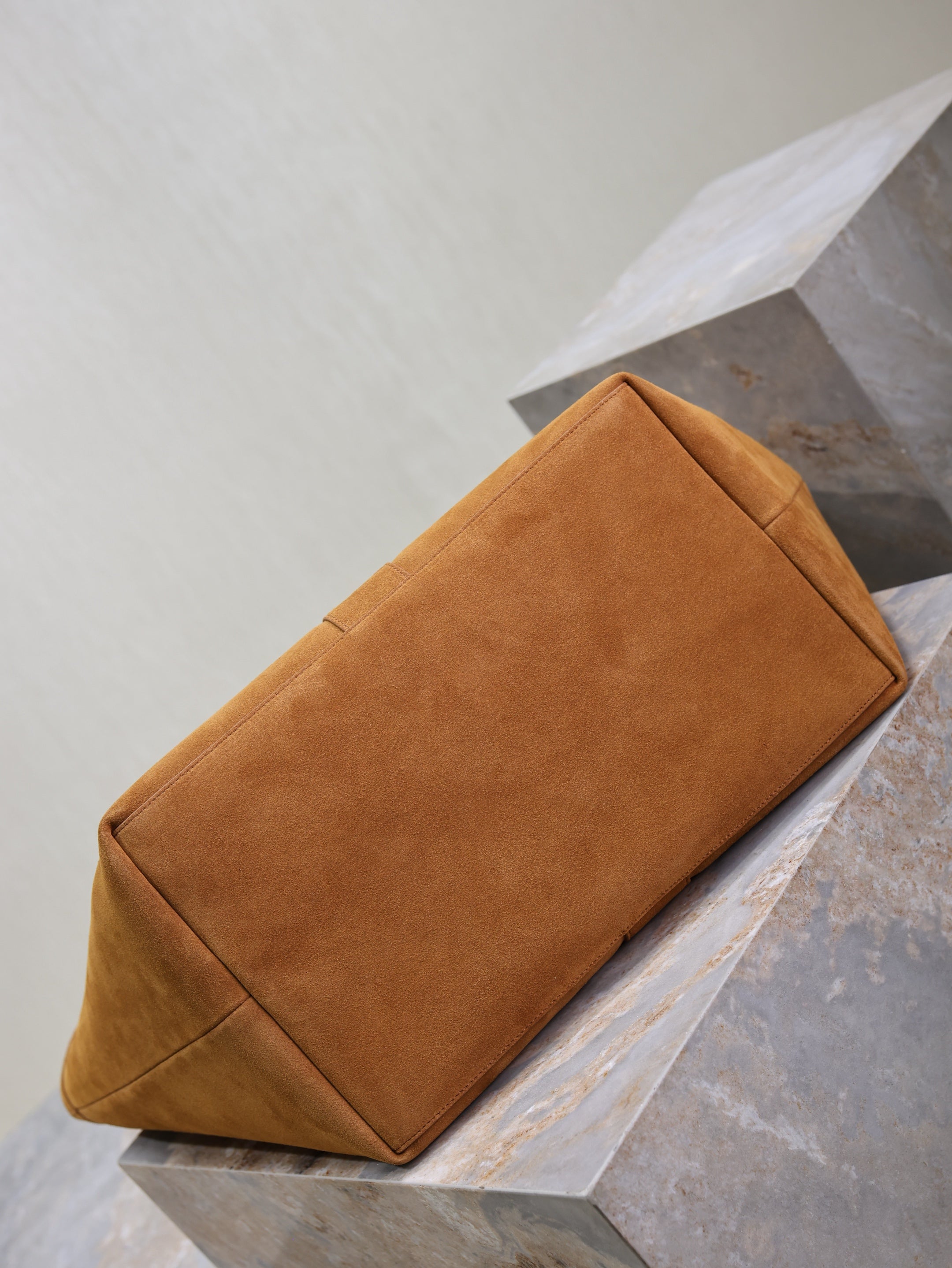 Prada Y Tote Bag Brown Suede