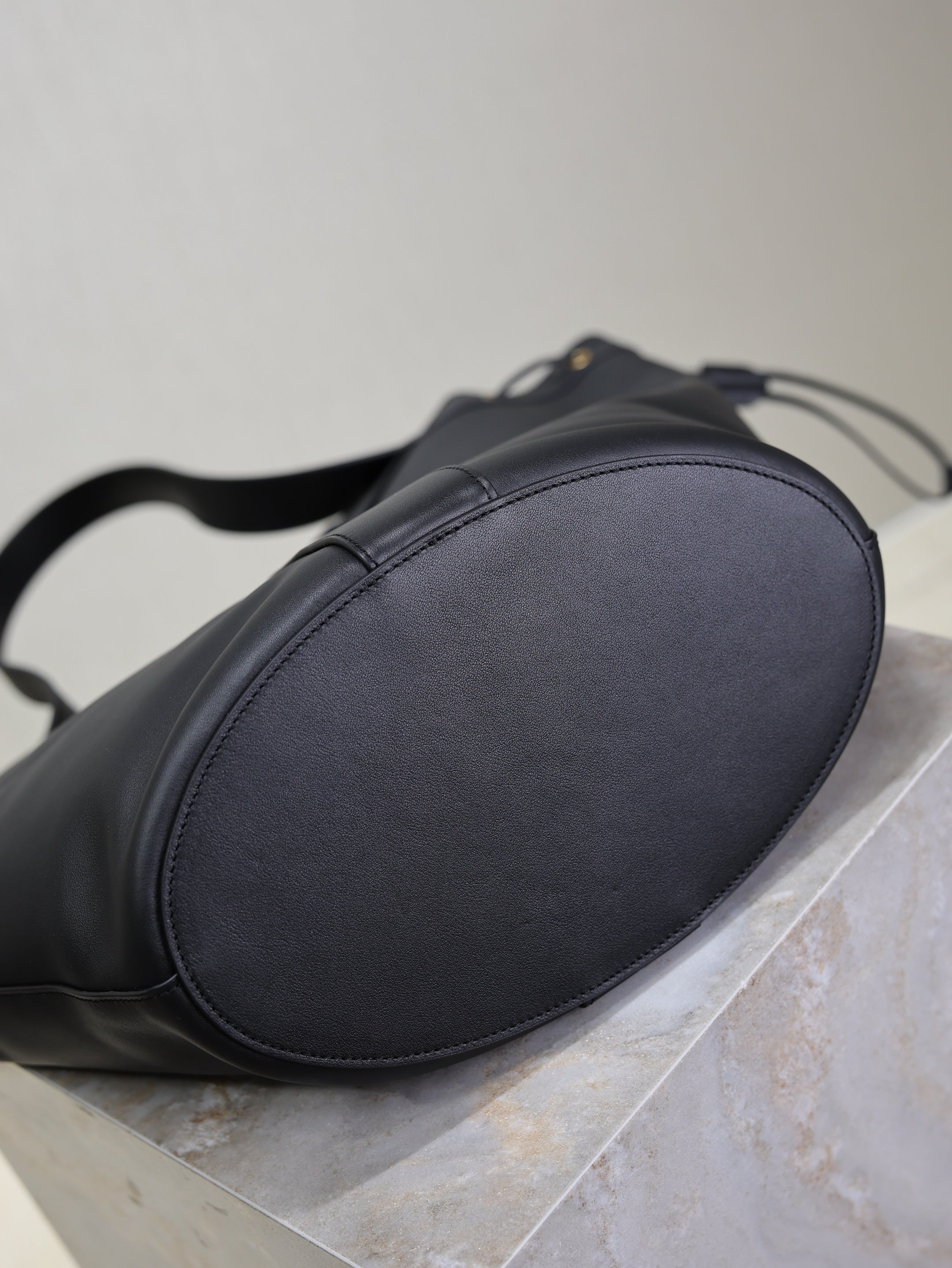 Prada Y Large Leather HOBO Bag Black Leather