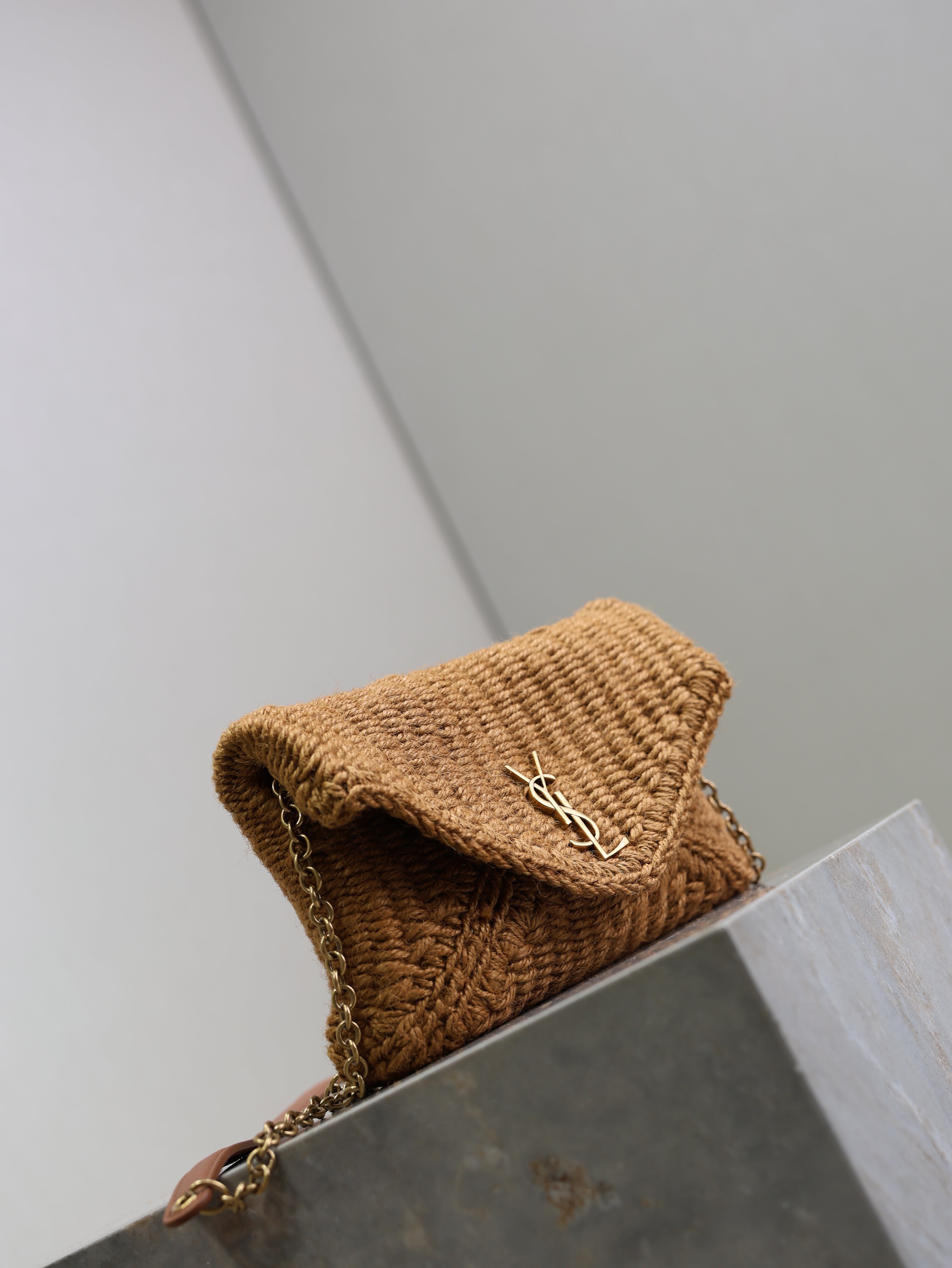 Prada Calypso Bag 19cm Brown Rope Woven Leather