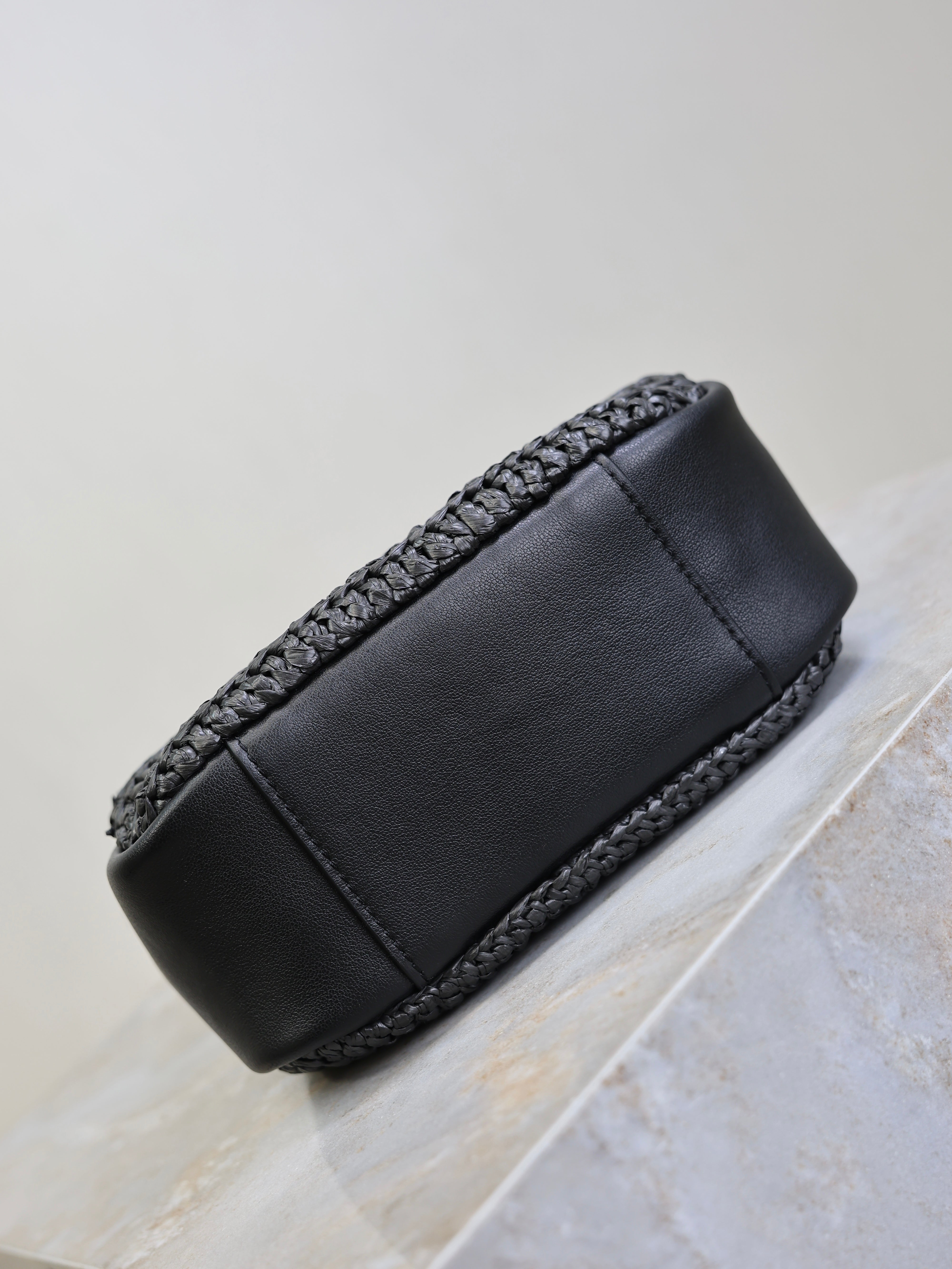 Prada LE 5A7 Mini 15cm Black Raffia Leather GHW