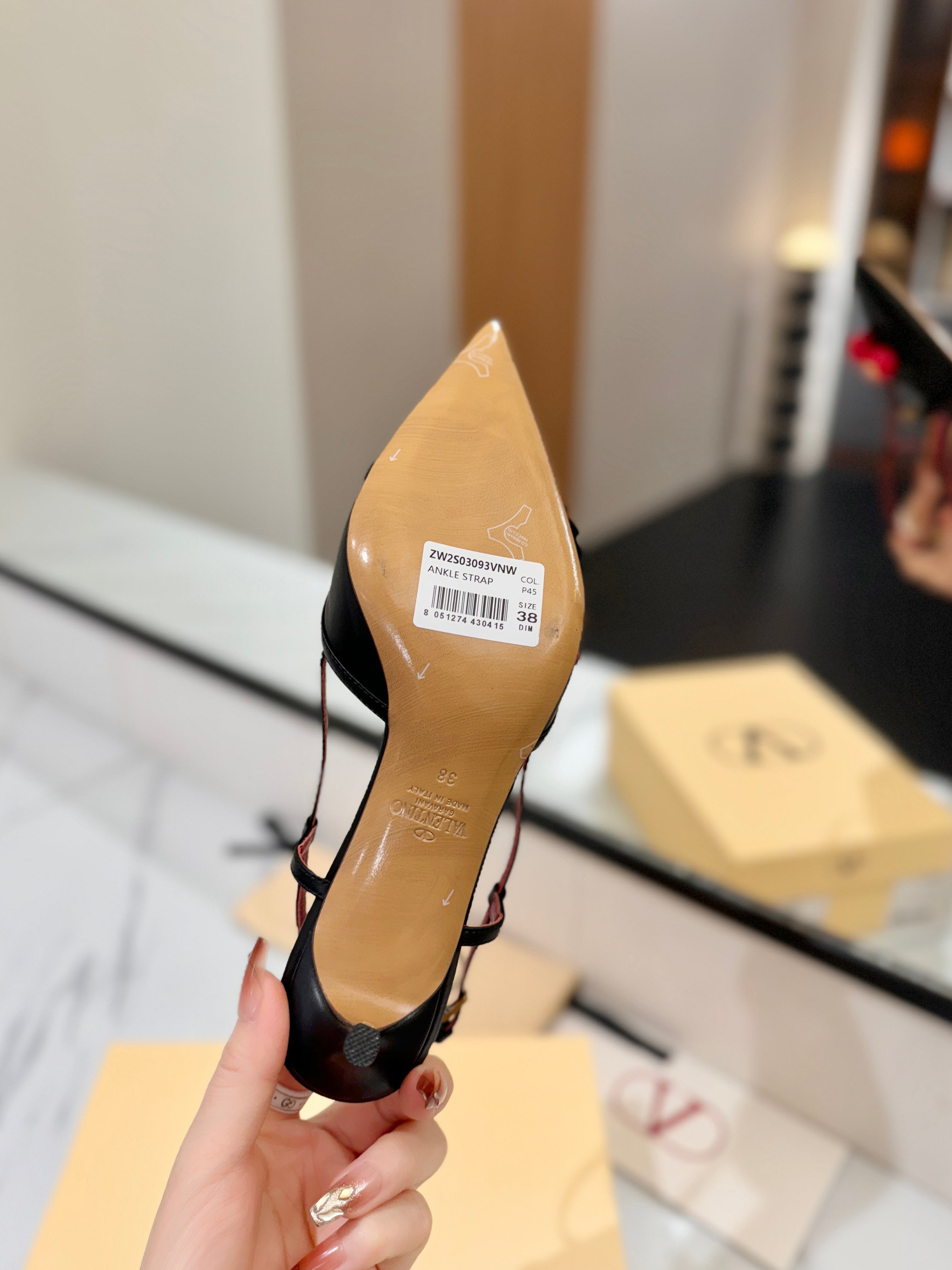 VT Cherryfic Slingback 5cm Black Leather 666317