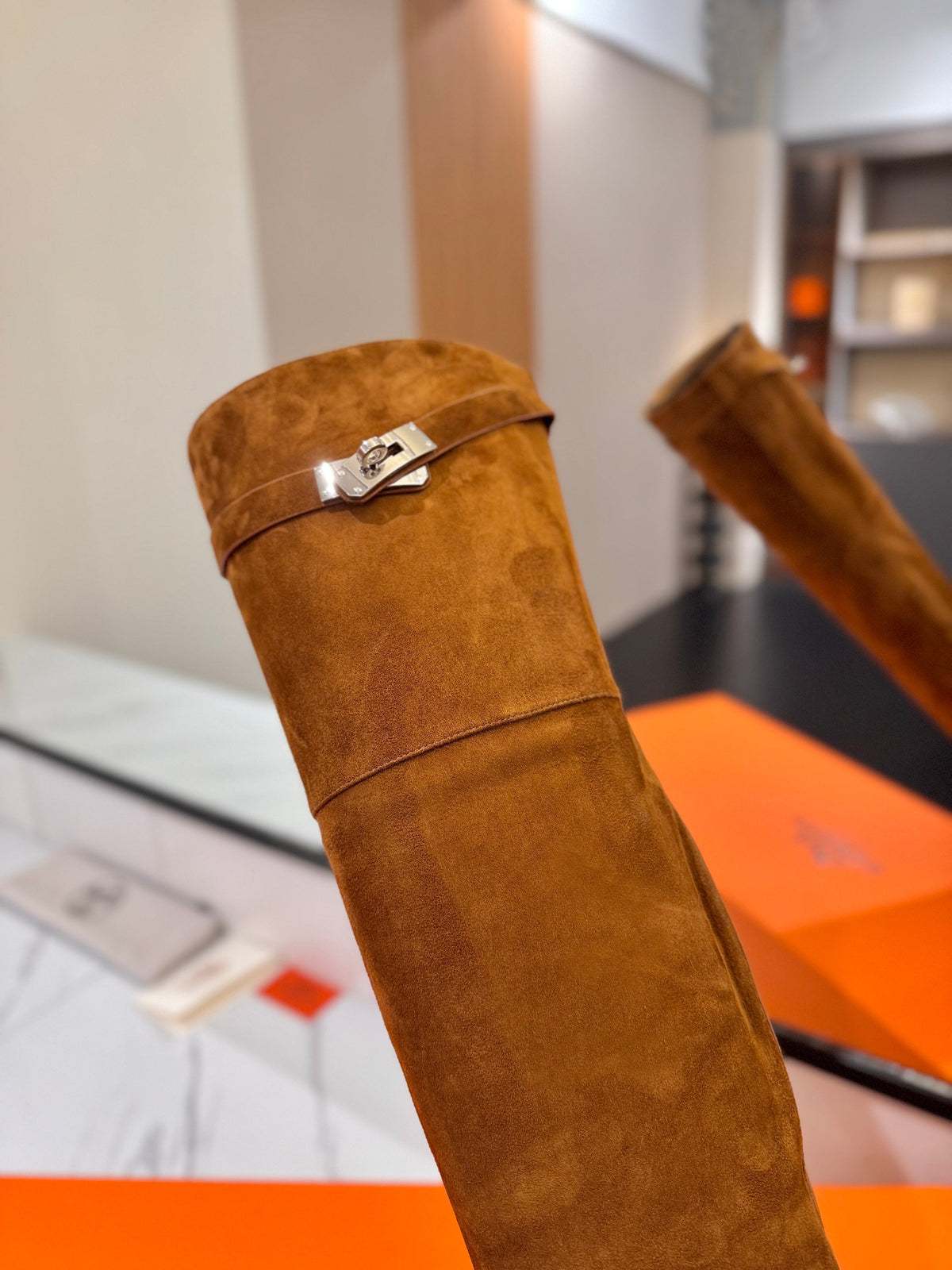 HM 26s Kelly Over the Knee Boots Tan Suede 145101