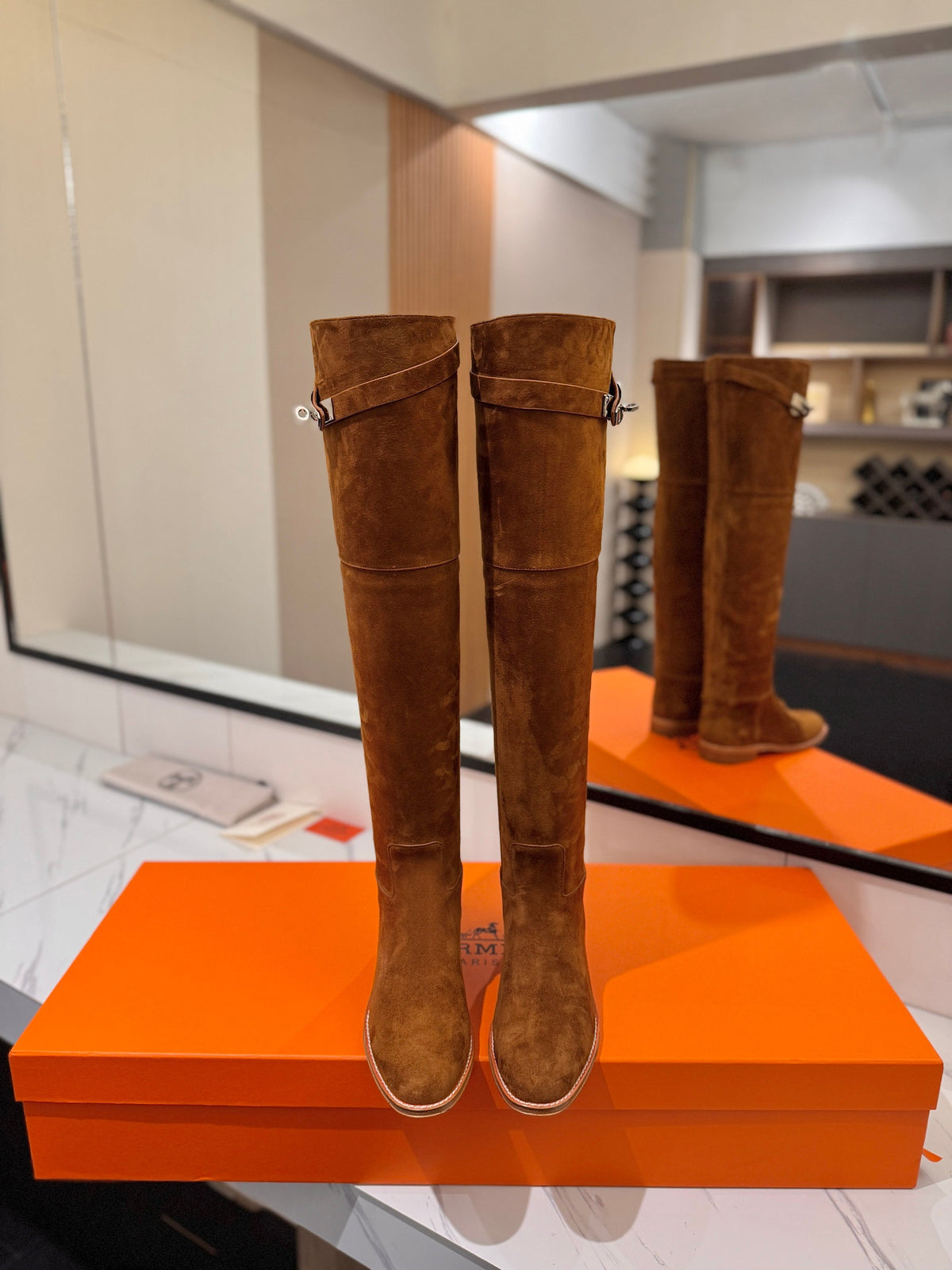 HM 26s Kelly Over the Knee Boots Tan Suede 145101