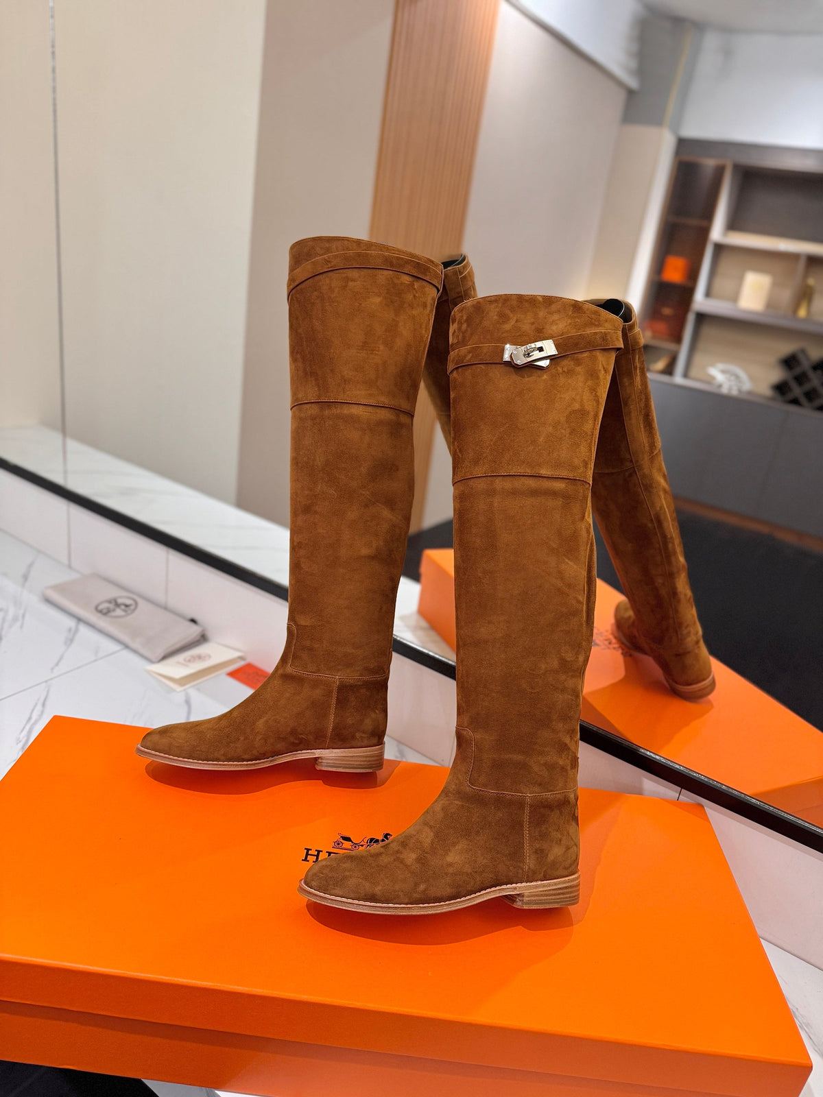 HM 26s Kelly Over the Knee Boots Tan Suede 145101