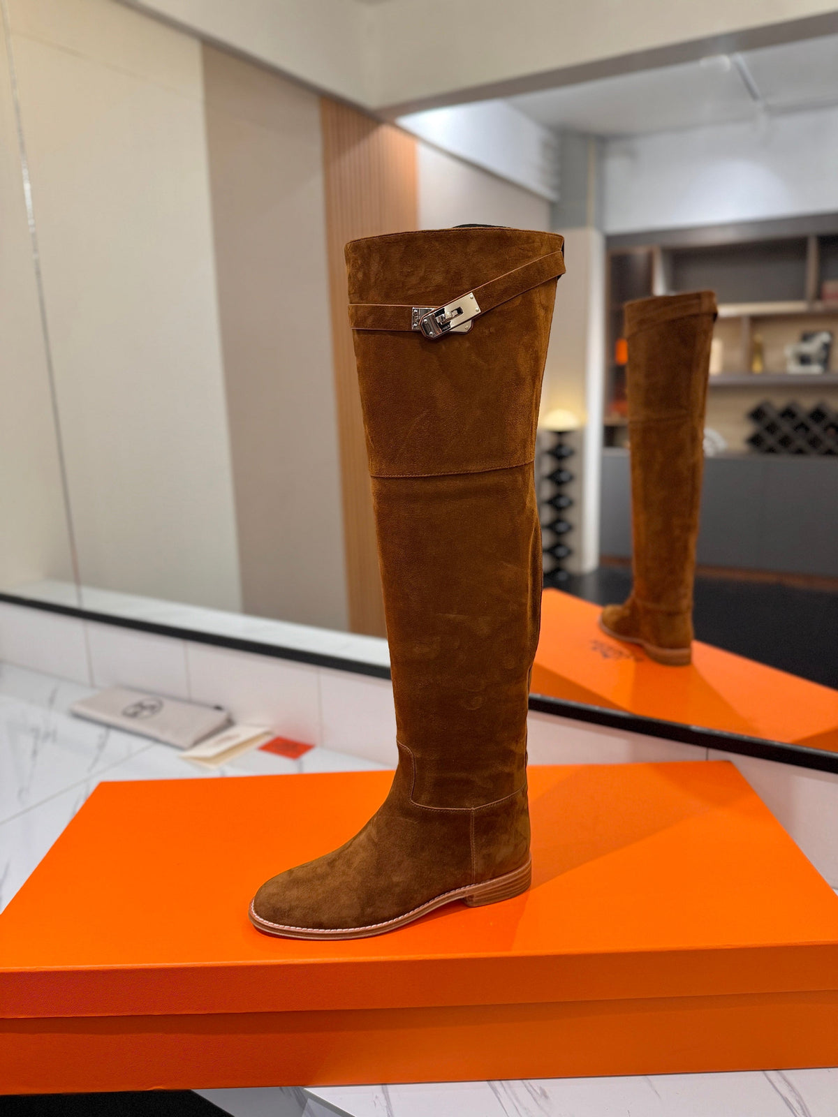 HM 26s Kelly Over the Knee Boots Tan Suede 145101