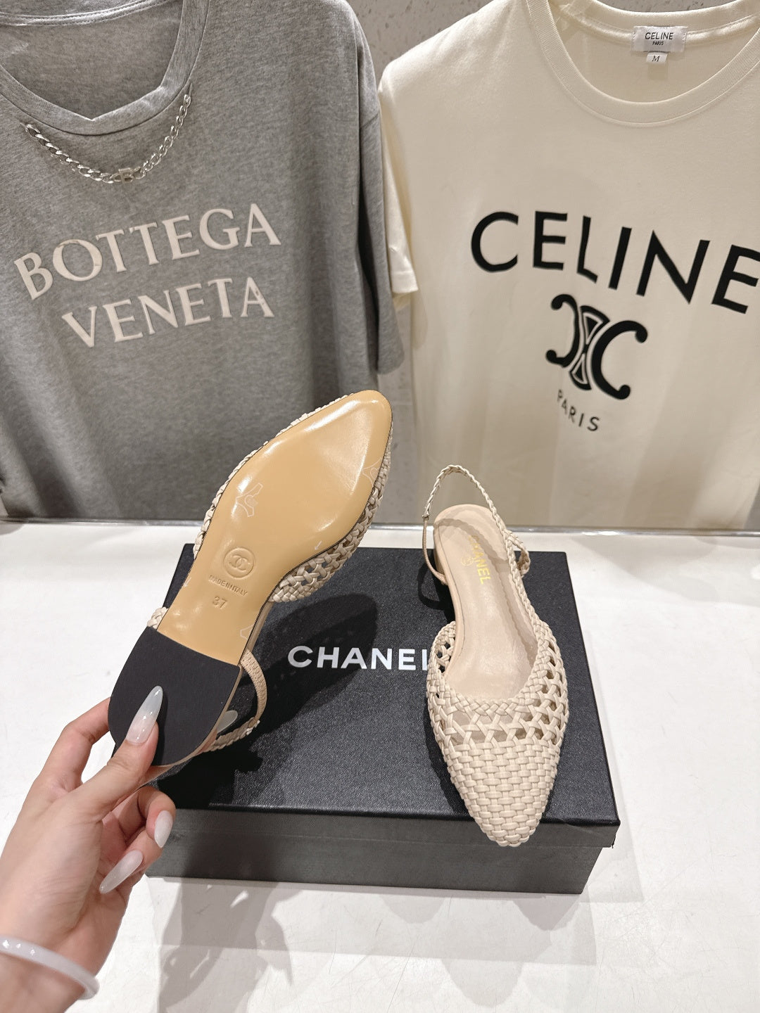 CC 26s Slingback Flat Beige Distinct Woven 888092