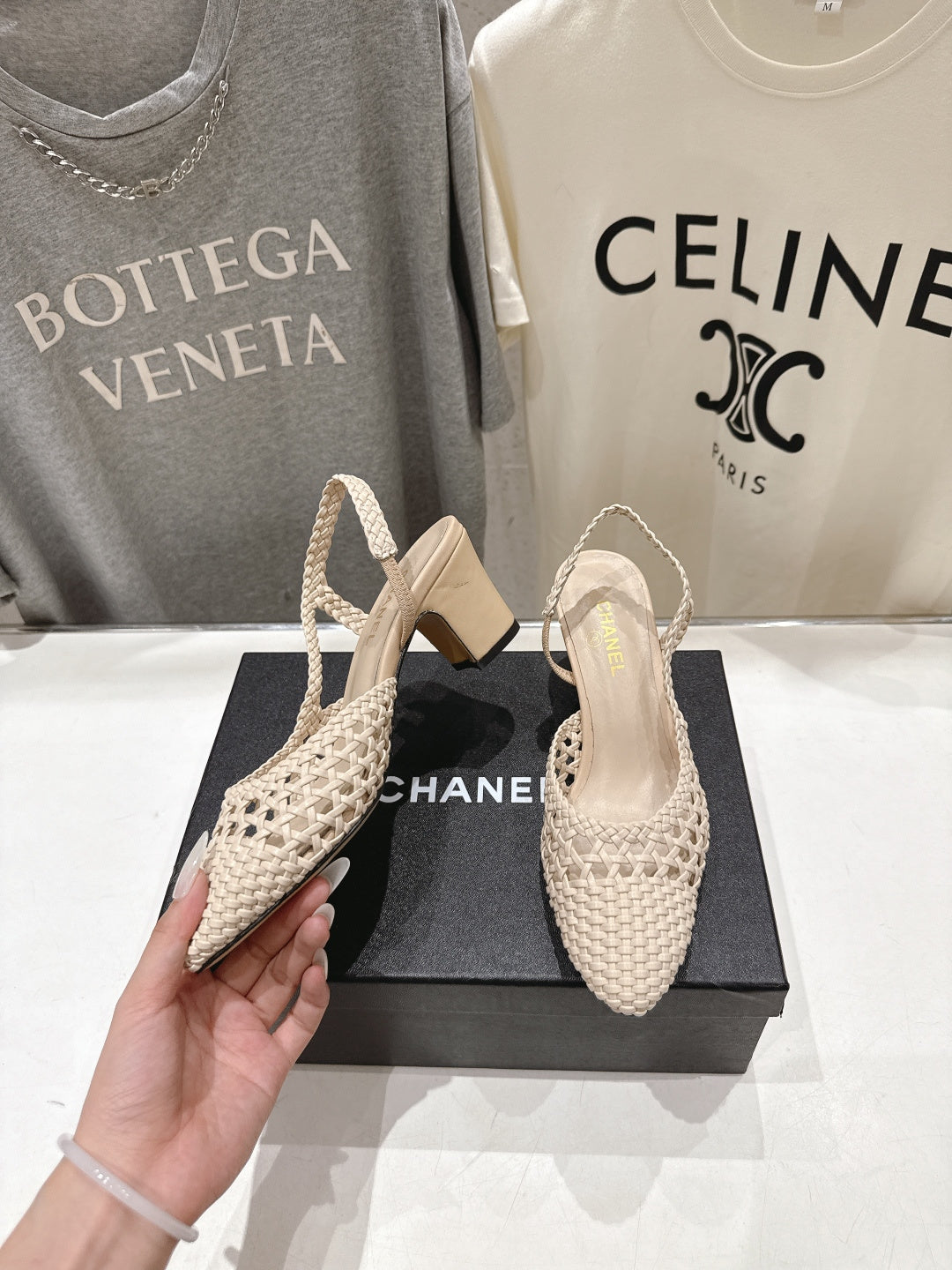 CC 26s Slingback 6.5cm Beige Distinct Woven 888094