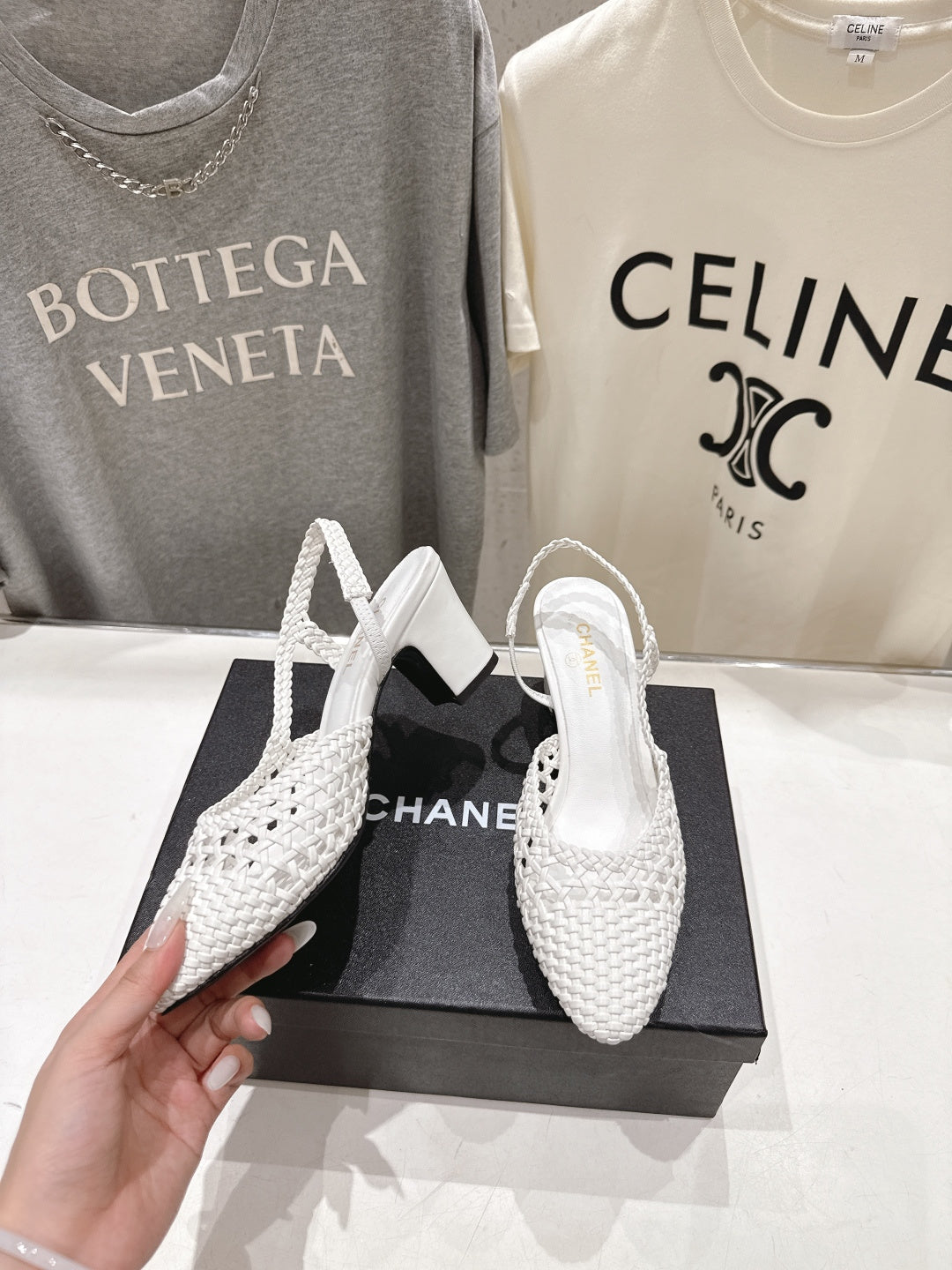 CC 26s Slingback 6.5cm White Distinct Woven 888096