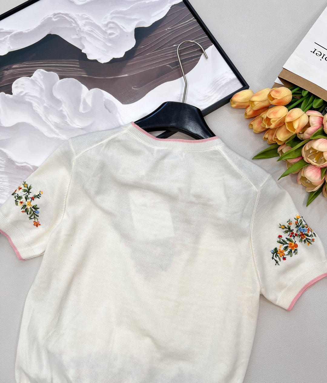 Dior 26s Short-Sleeve Crew-Neck Knit T-Shirt 1124