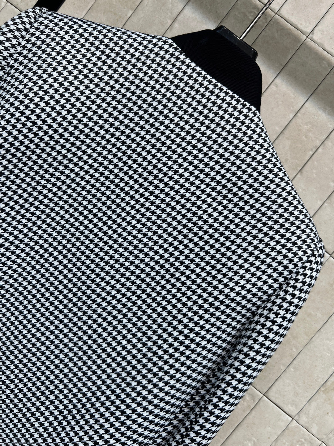 CD 26s Cropped Jacket Black White Polyester Fiber