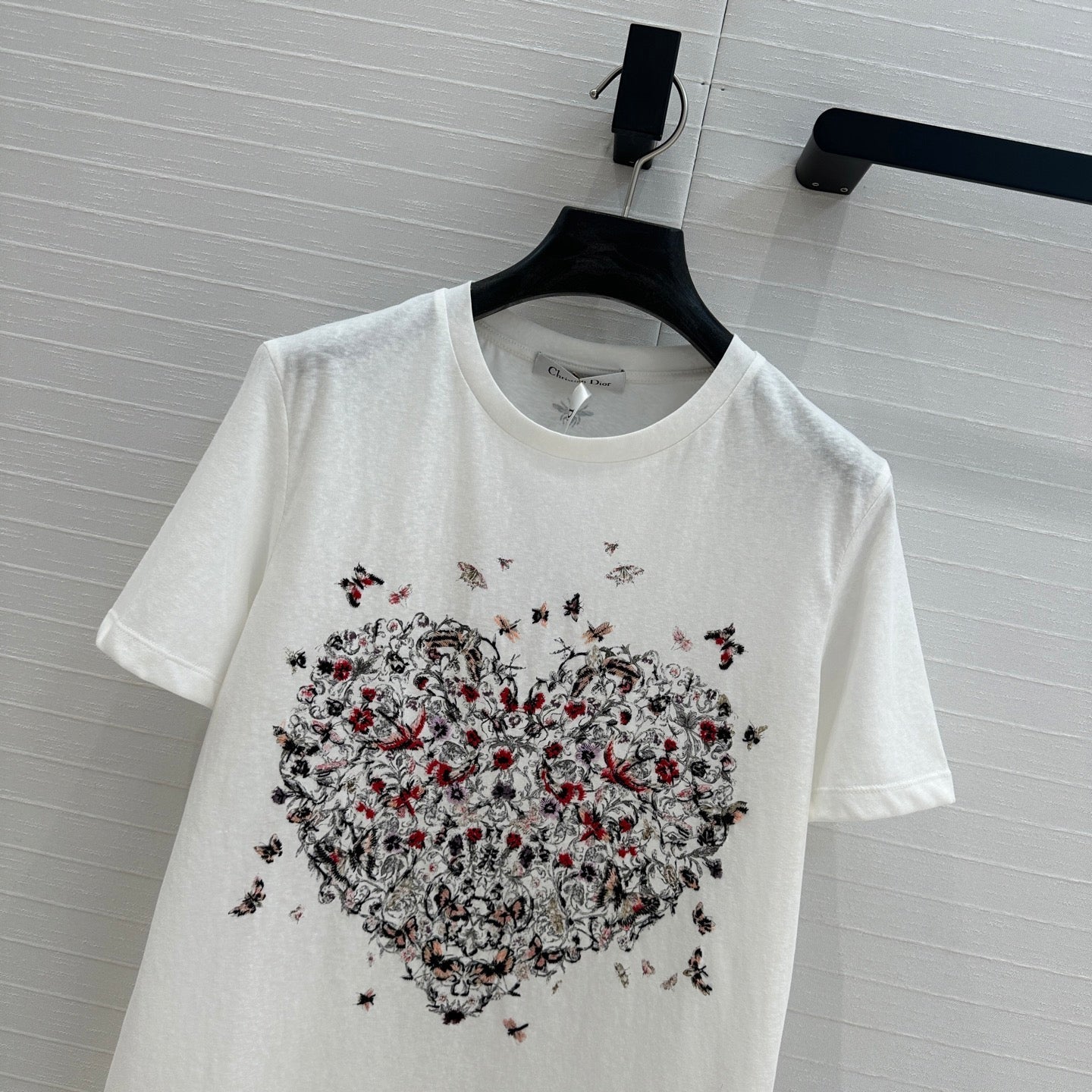 CD Heart T-shirt White Cotton Polyester