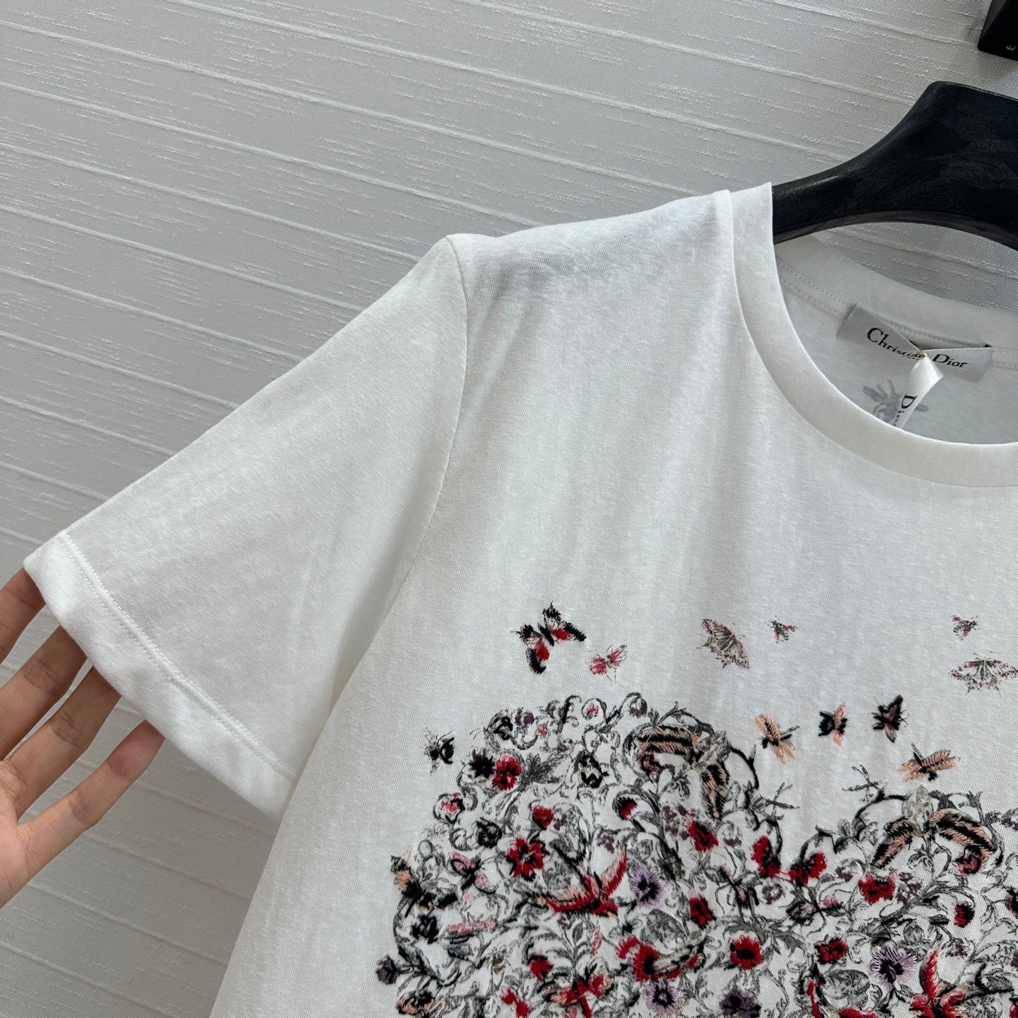 CD Heart T-shirt White Cotton Polyester