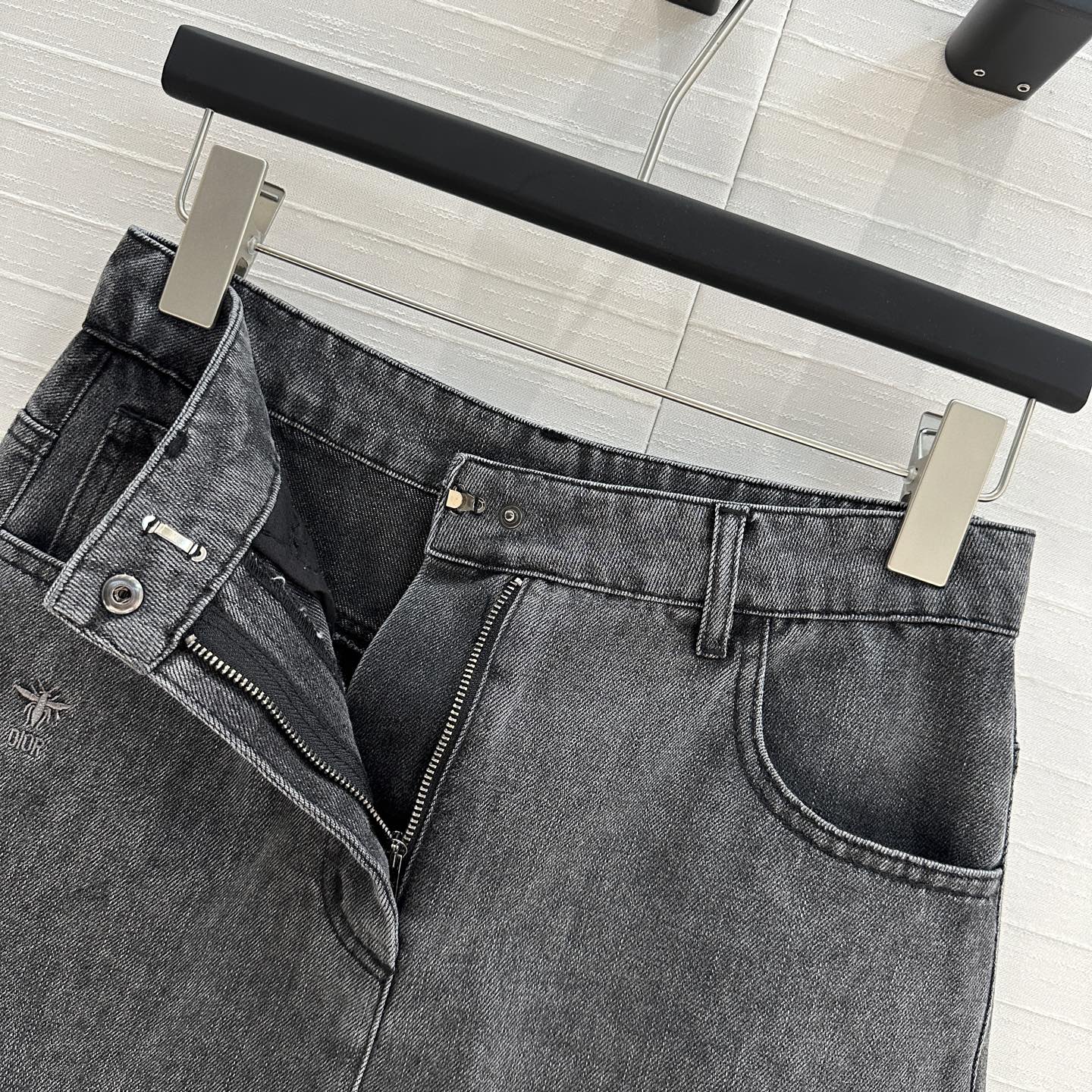 CD Short Skirt Black Cotton