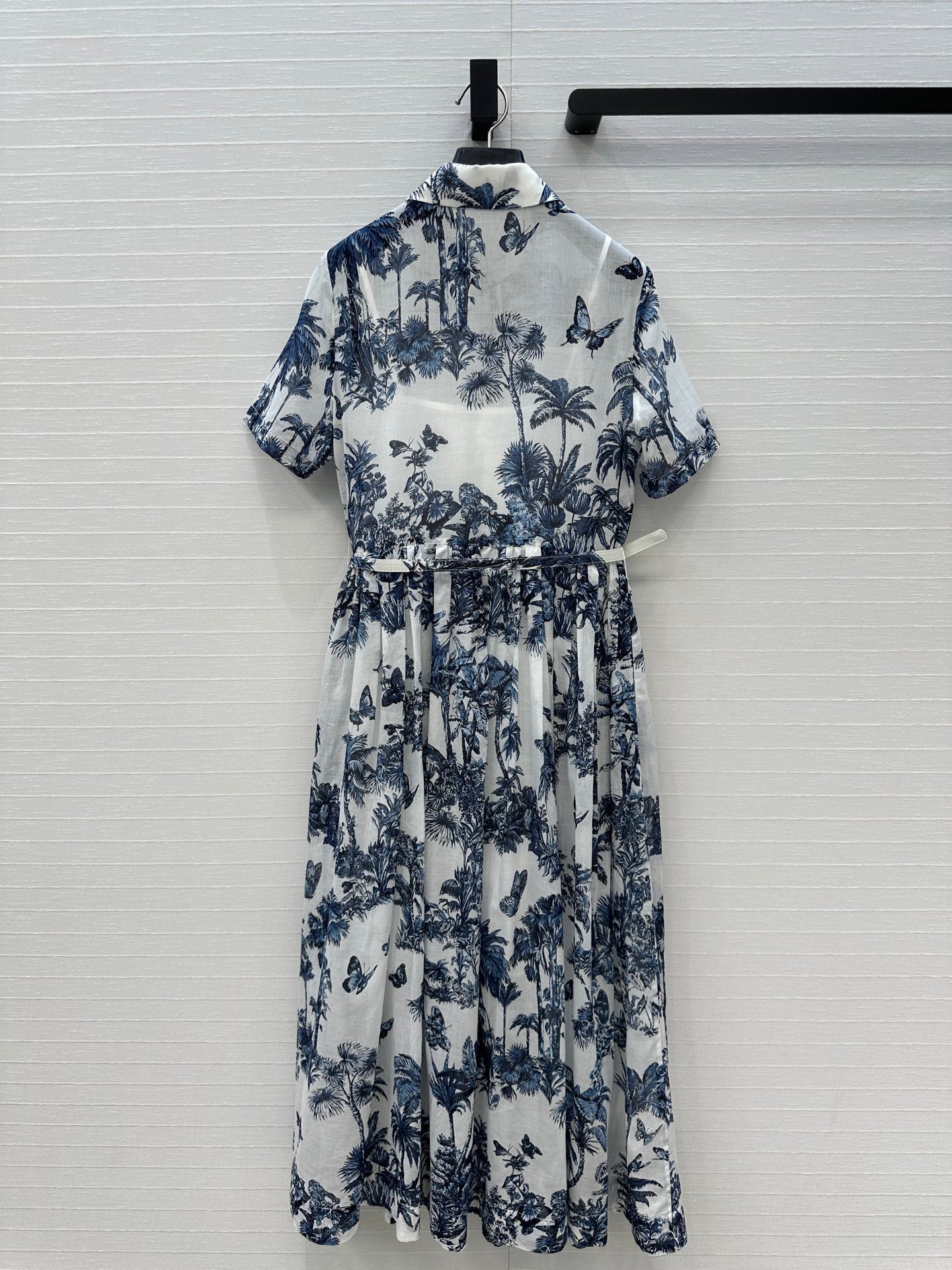 CD Dioriviera Mid-Length Shirtdress White Blue Cotton Muslin