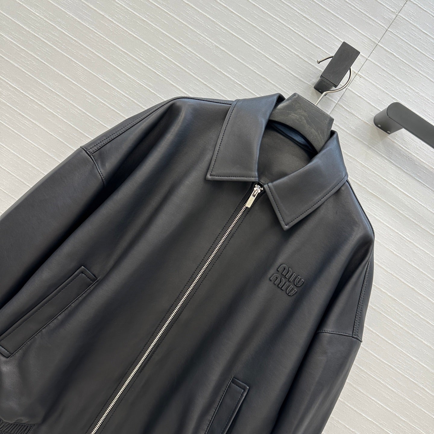 Miu Miu 25 Jacket Black Lambskin