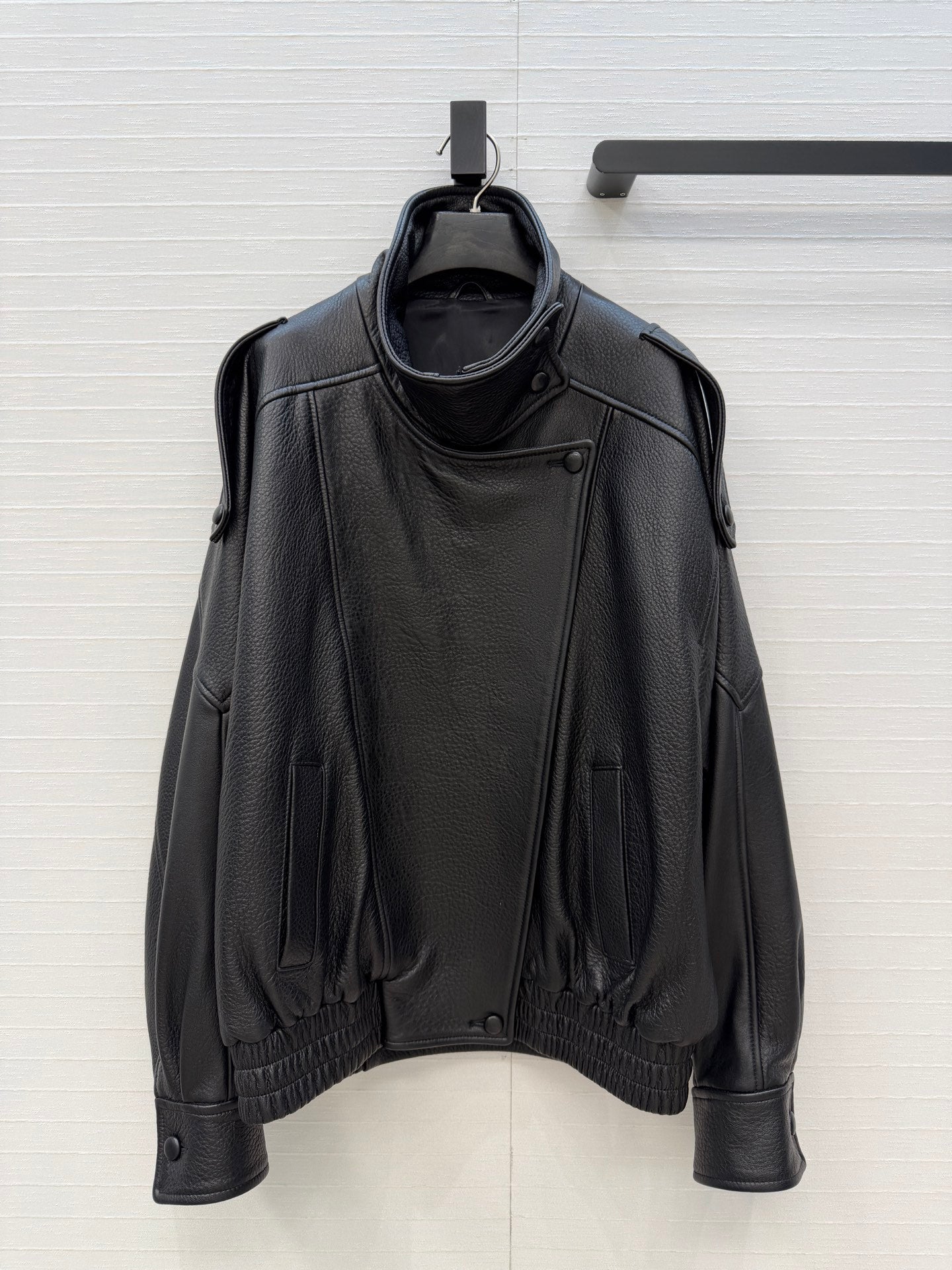 YSL Bomber Jacket Black Lambskin 360978